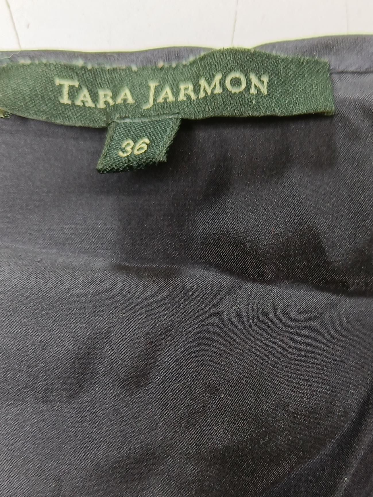 Tara Jarmon Women's T-Shirt UK 8 Blue 100% Silk Short Sleeve Round Neck Basic - Image 5