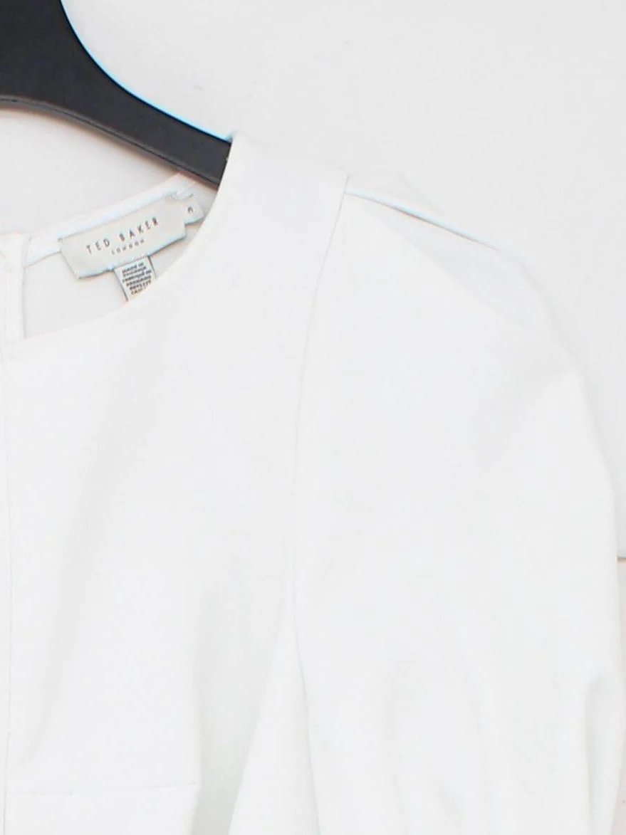 Ted Baker A-Line Midi Dress UK12 in White - Image 4