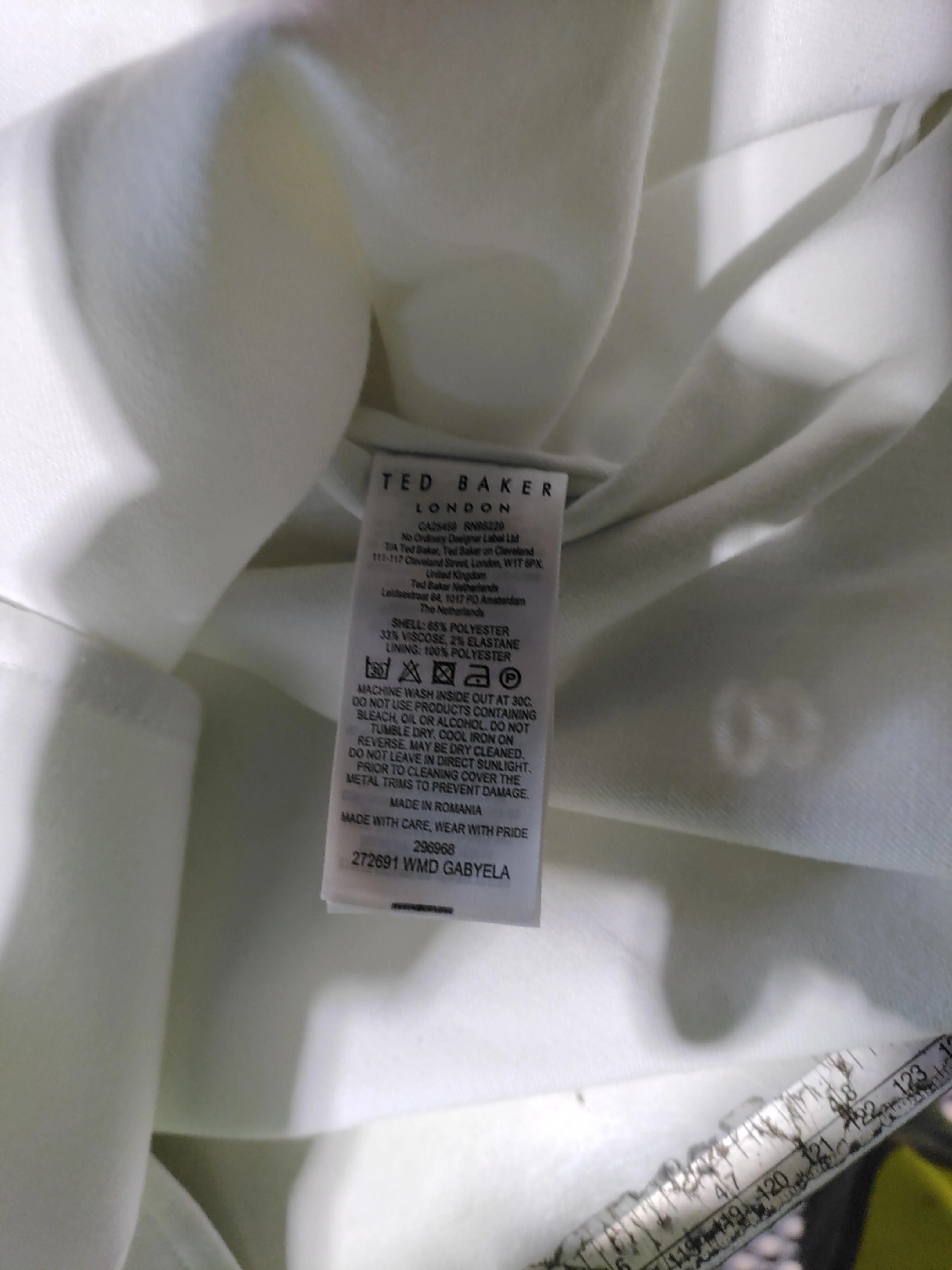 Ted Baker A-Line Midi Dress UK12 in White - Image 6
