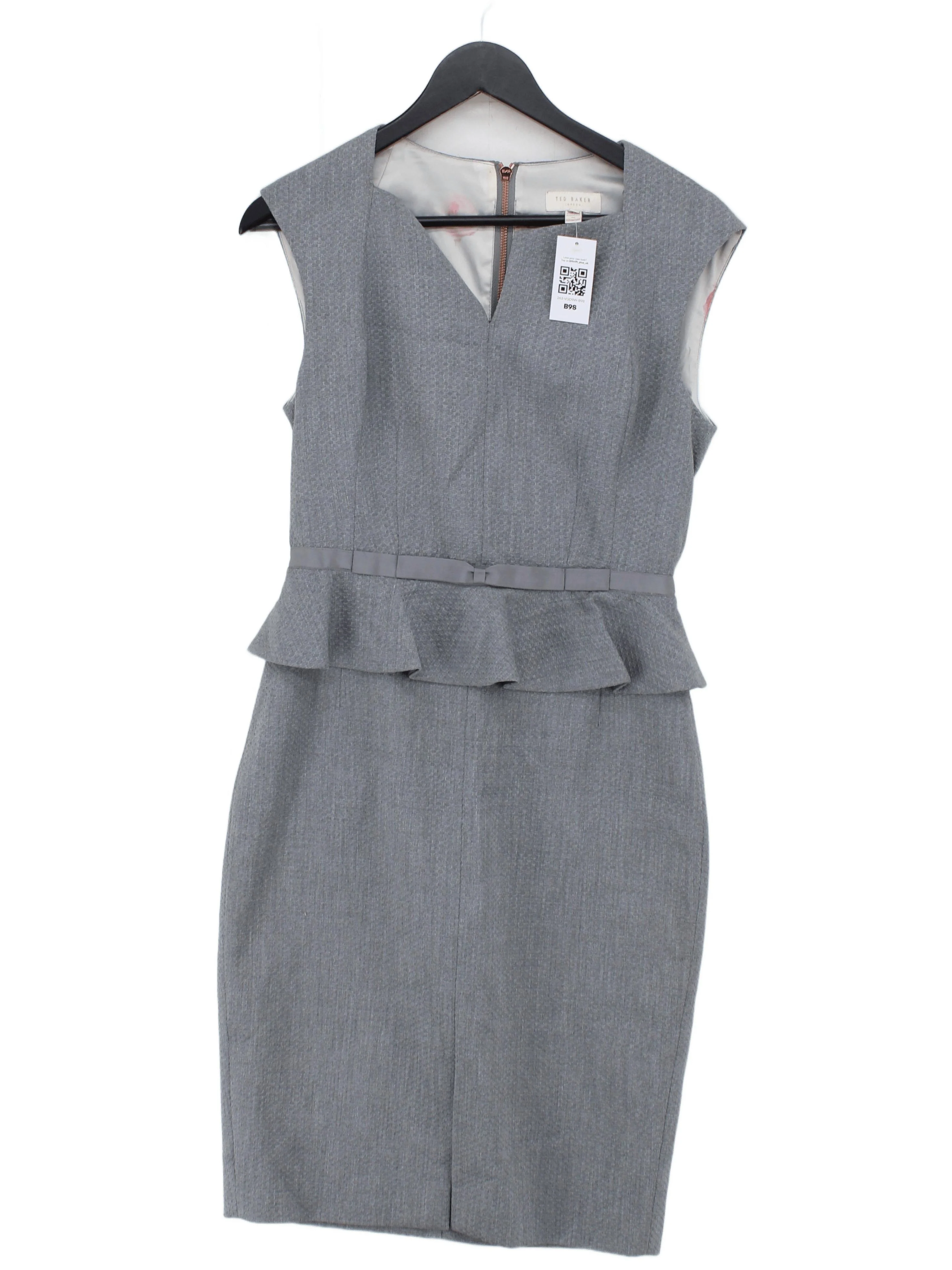 Ted Baker Bodycon Midi Dress UK10 in Grey