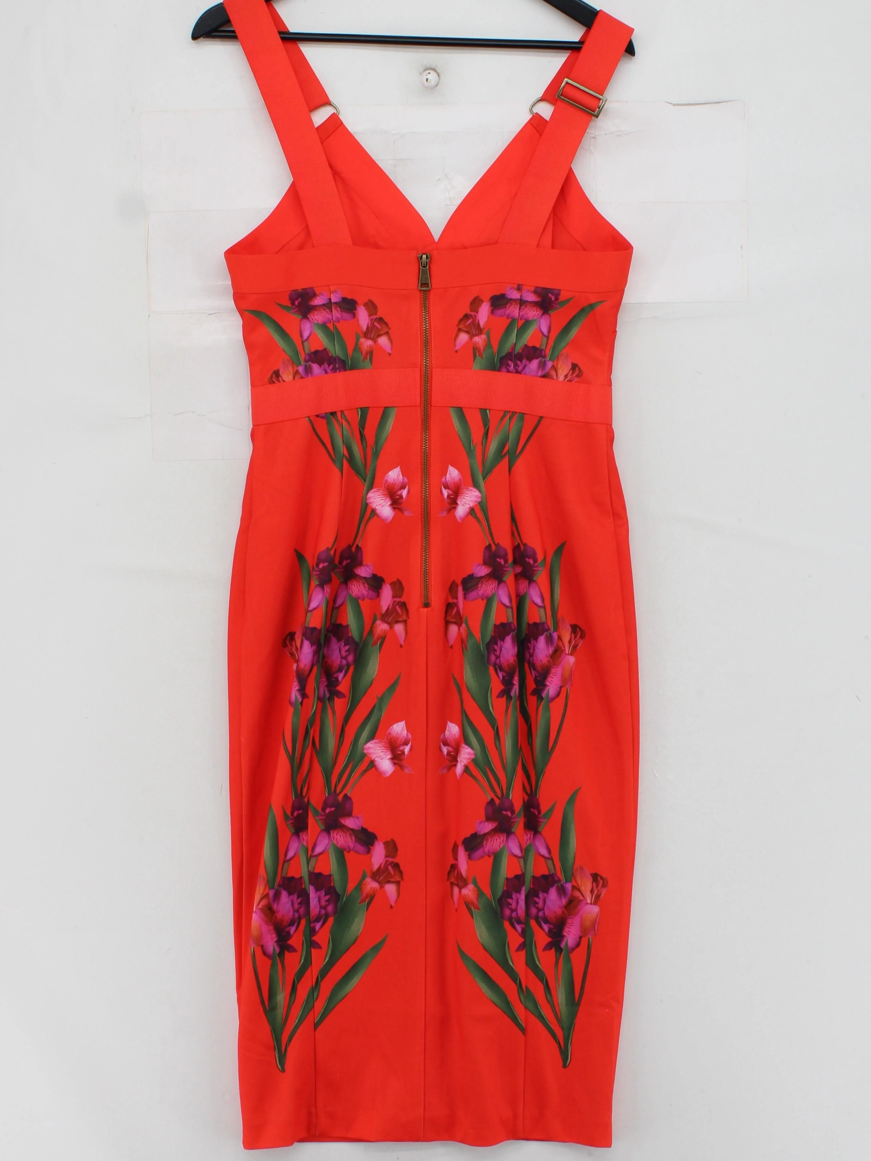 Ted Baker Bodycon Midi Dress UK12 in Red - Image 2
