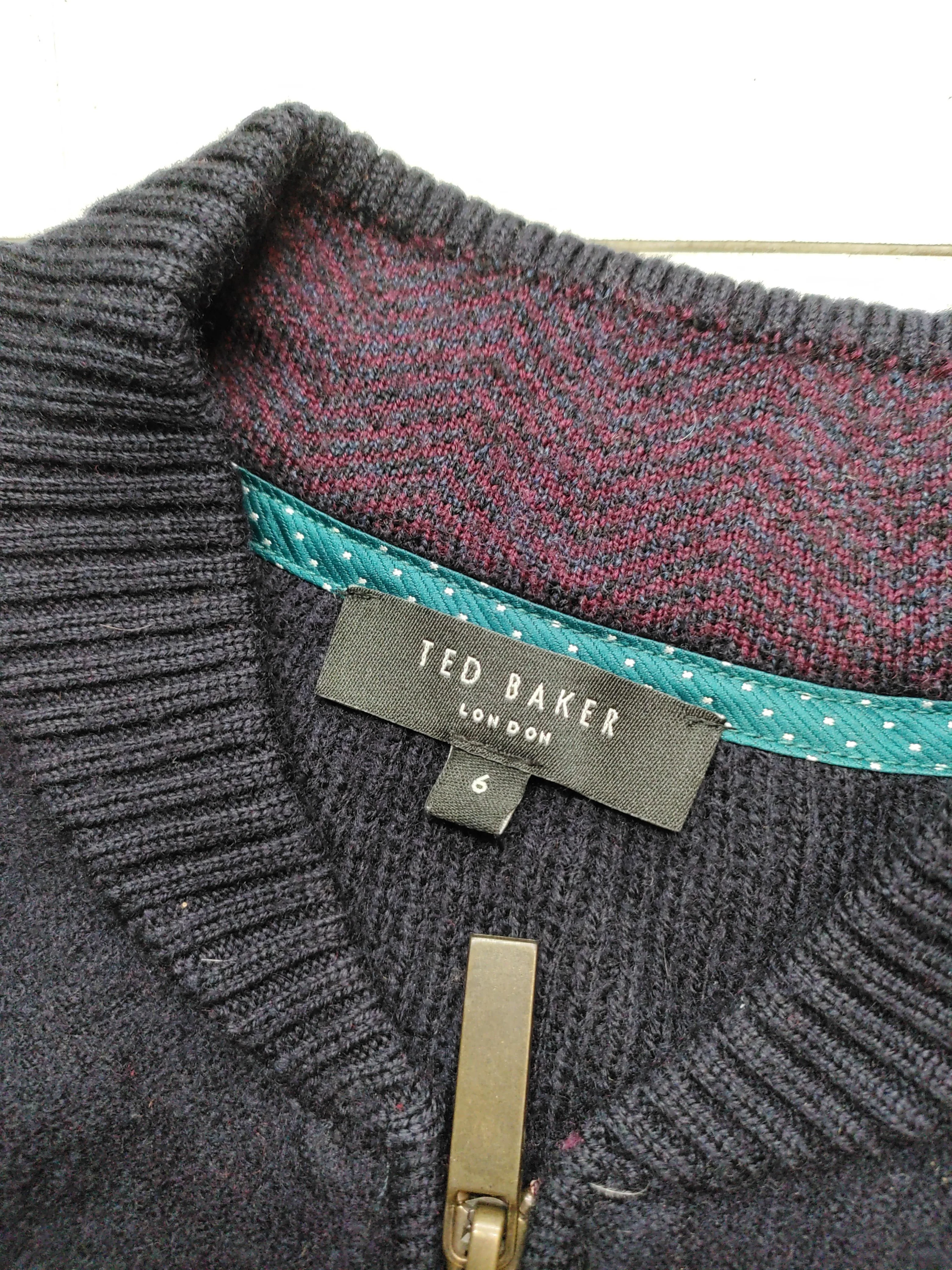 Ted Baker Men's Cardigan XXL Blue 100% Wool Collared Cardigan - Image 6