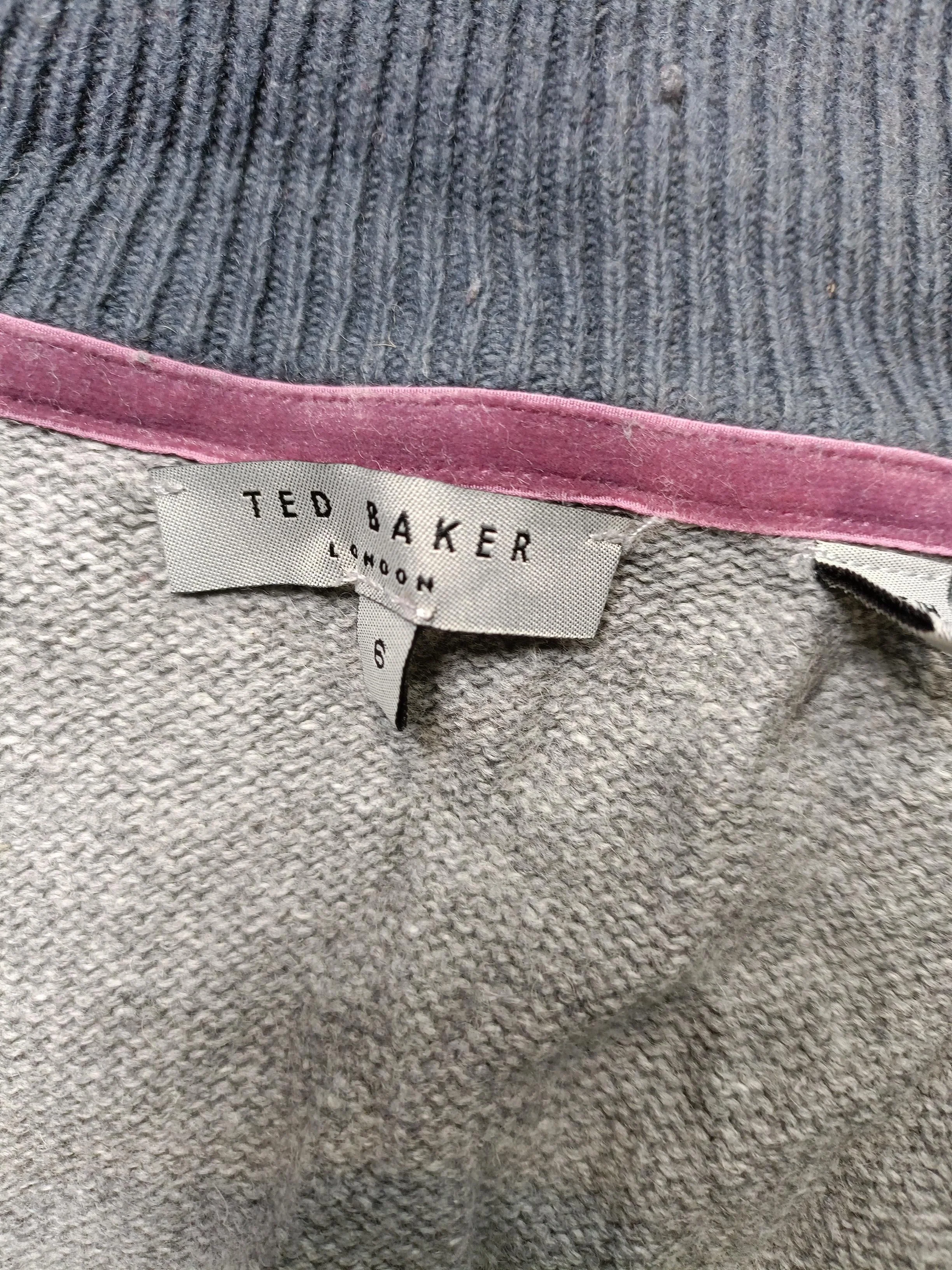 Ted Baker Men's Cardigan XXXL Grey Cotton with Wool, Nylon Collared Cardigan - Image 5