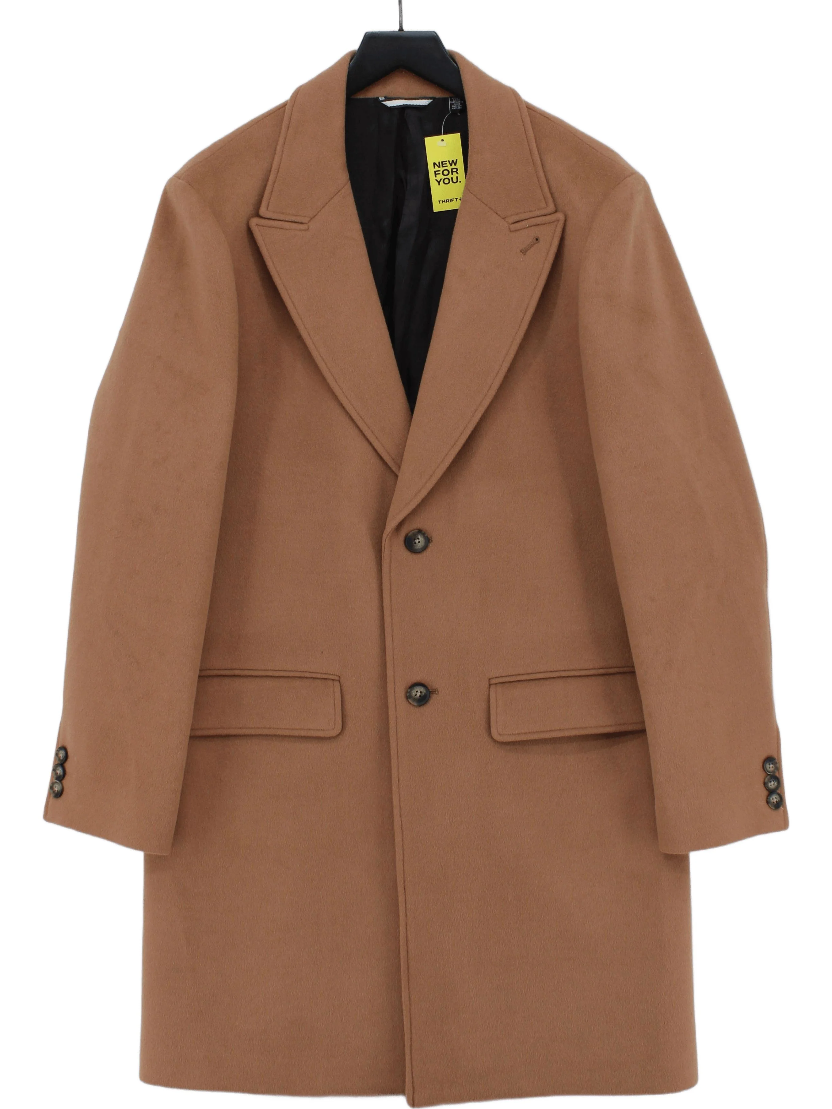 Ted Baker Men's Coat XXL Tan Wool with Polyamide, Viscose, Polyester Overcoat