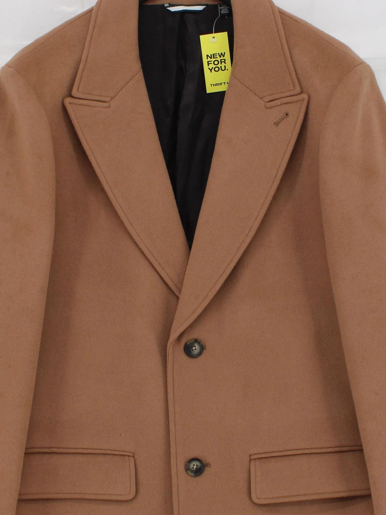 Ted Baker Men's Coat XXL Tan Wool with Polyamide, Viscose, Polyester Overcoat - Image 3