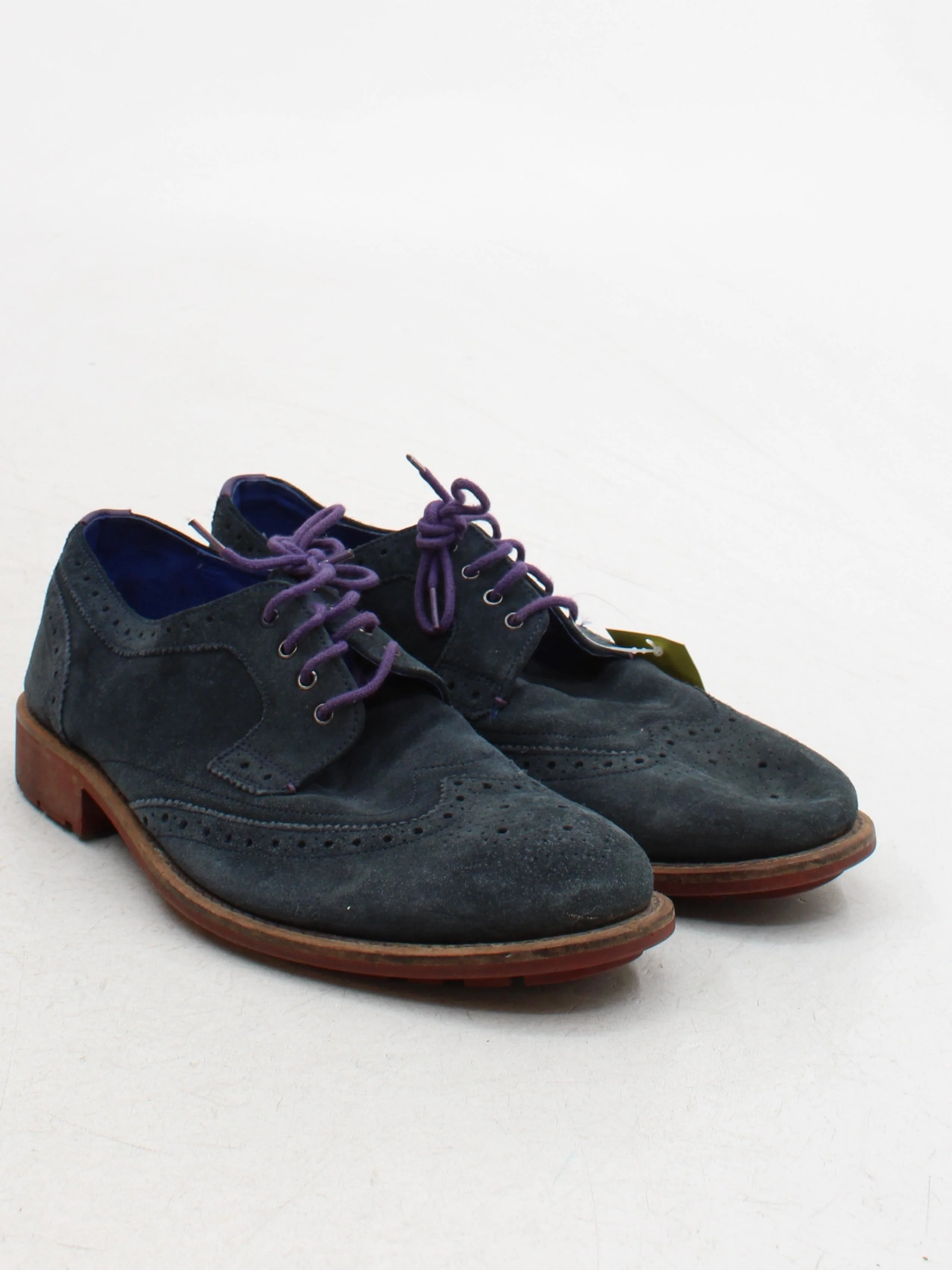 Ted Baker Men's Formal Shoes UK 10 Blue 100% Suede Brogue - Image 4