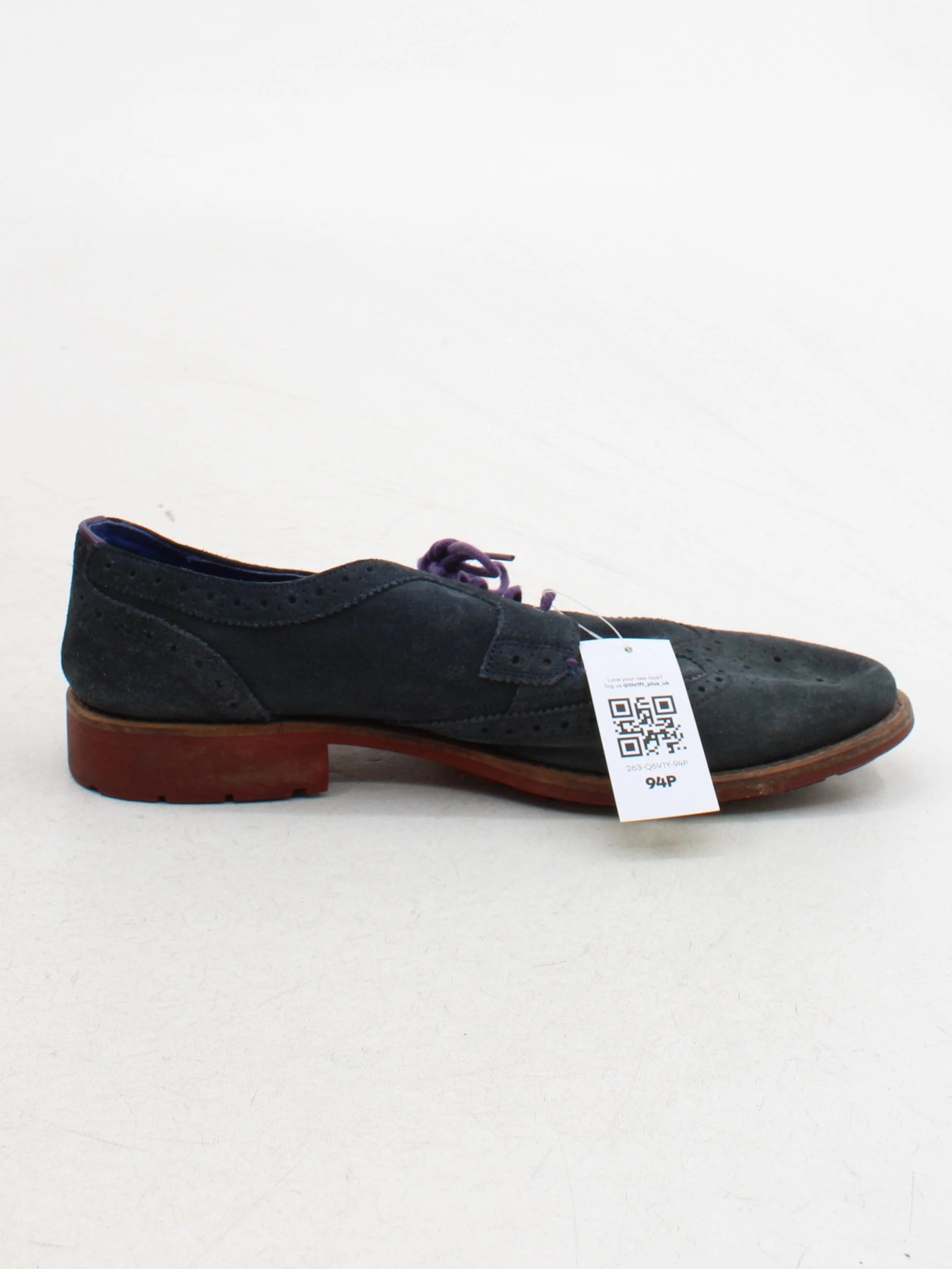 Ted Baker Men's Formal Shoes UK 10 Blue 100% Suede Brogue - Image 5