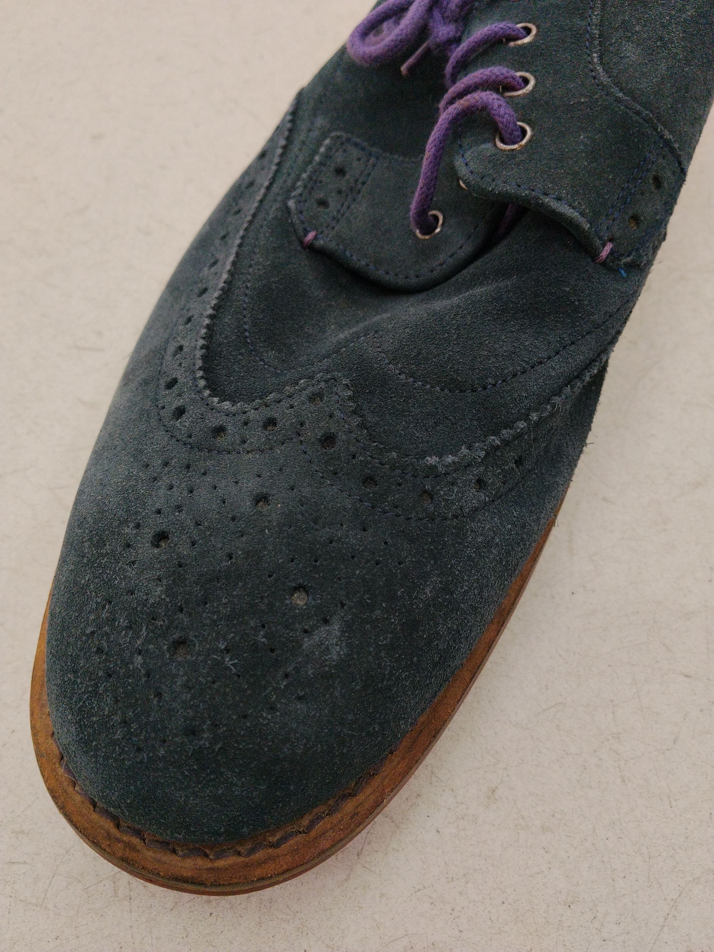 Ted Baker Men's Formal Shoes UK 10 Blue 100% Suede Brogue - Image 8