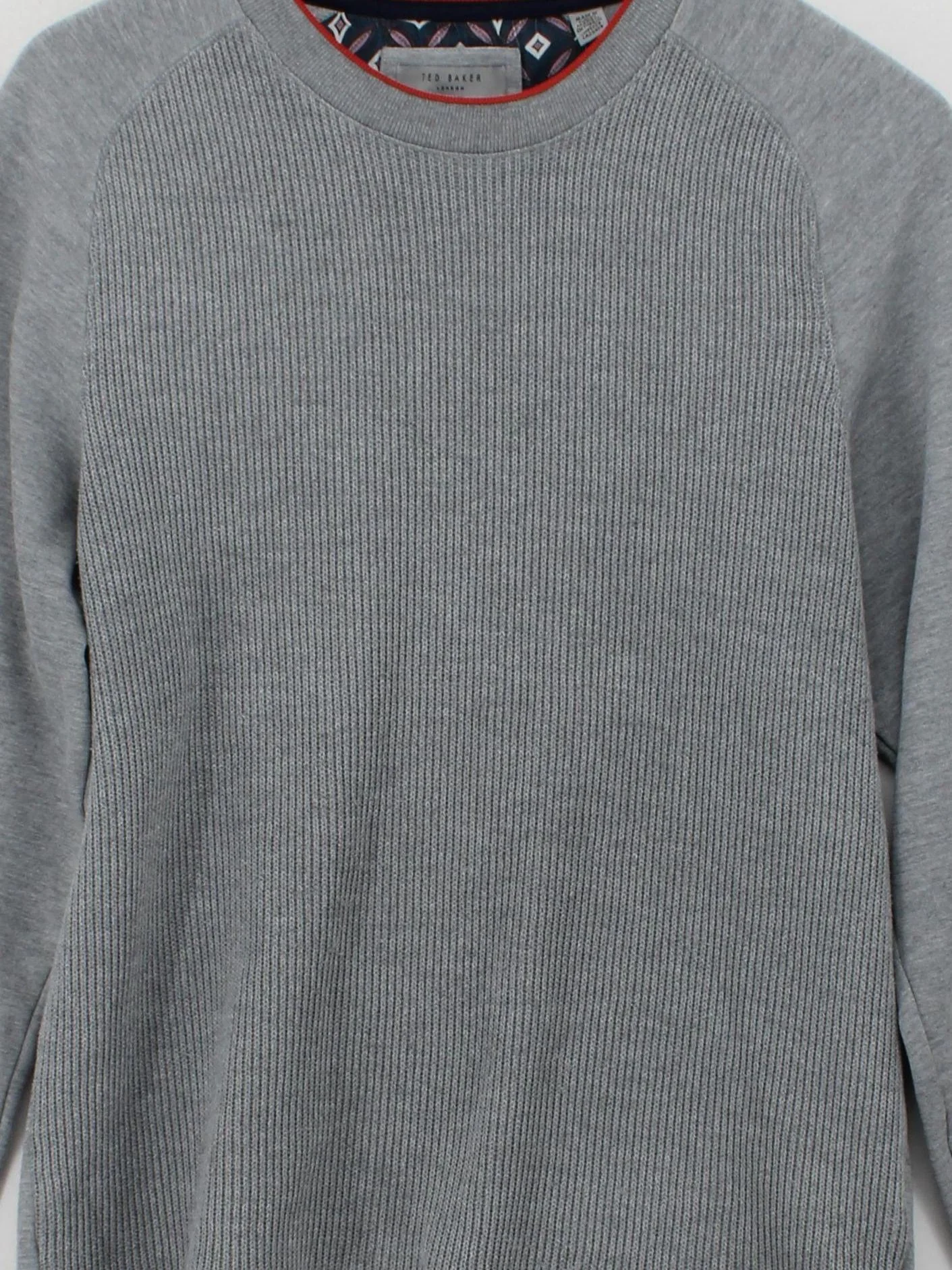 Ted Baker Men's Hoodie L Grey Polyester with Cotton Pullover - Image 3