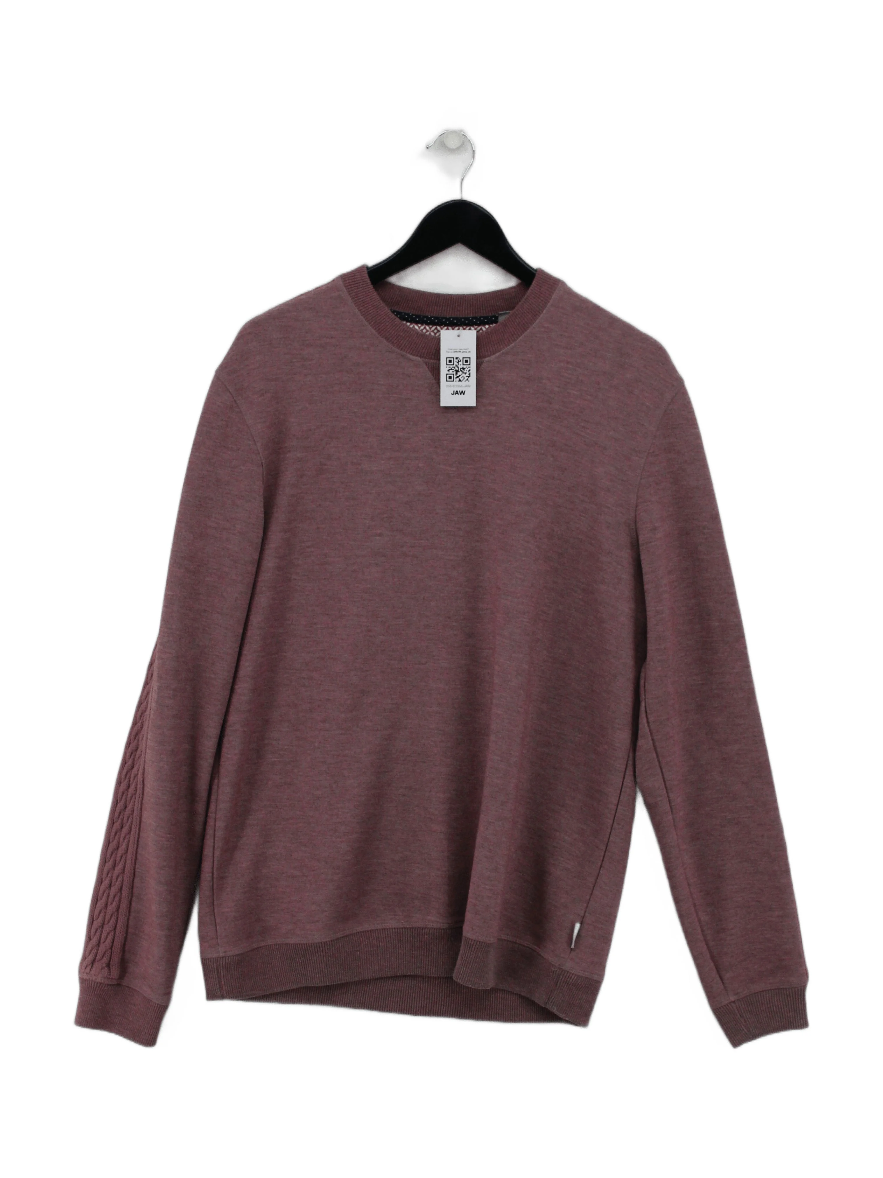 Ted Baker Men's Jumper L Red Polyester with Viscose, Elastane Crew Neck Pullover