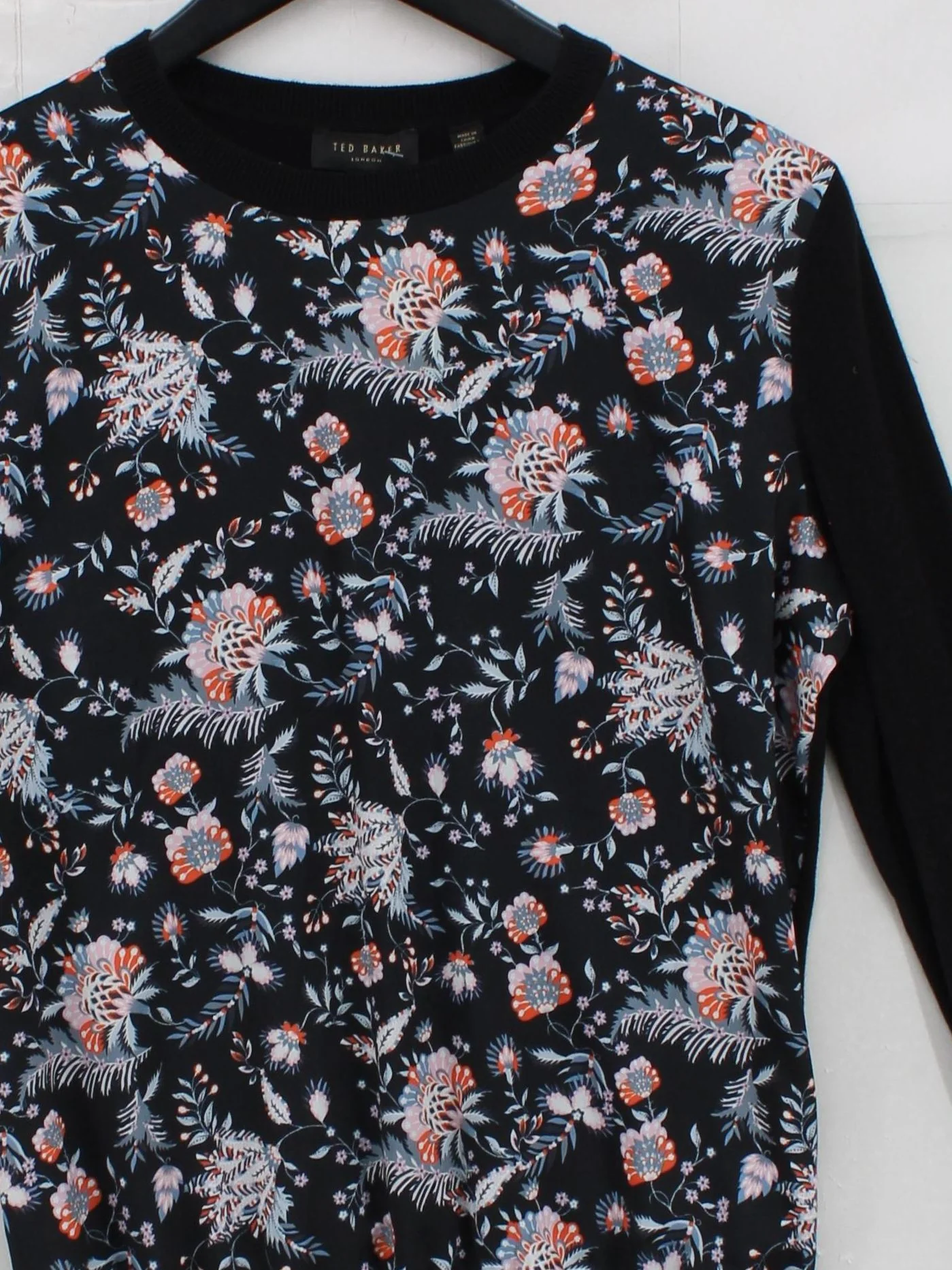 Ted Baker Men's Jumper S Black Cotton with Polyamide, Silk, Polyester Pullover - Image 3