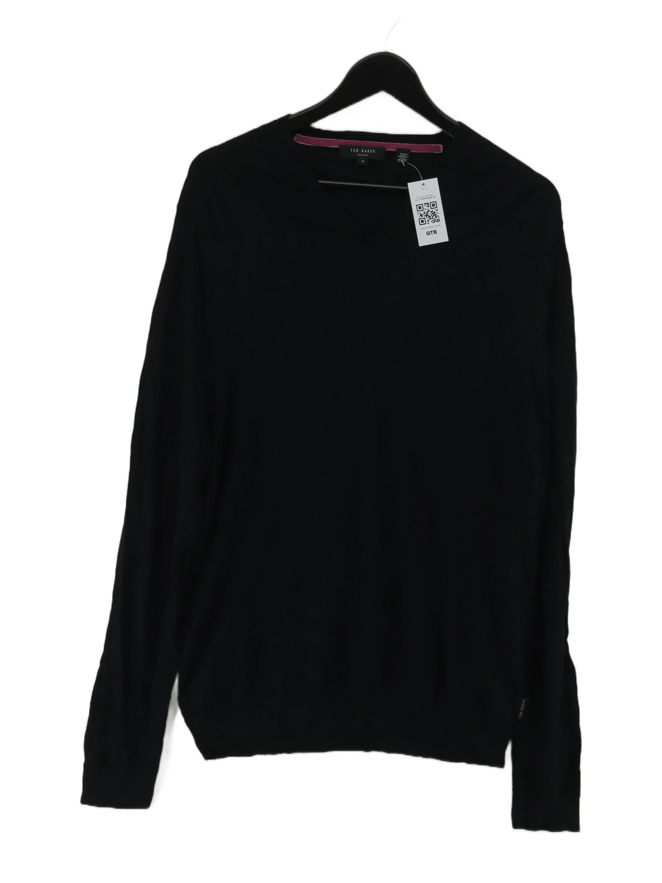 Ted Baker Men's Jumper XL Black Wool with Viscose Round Neck Pullover