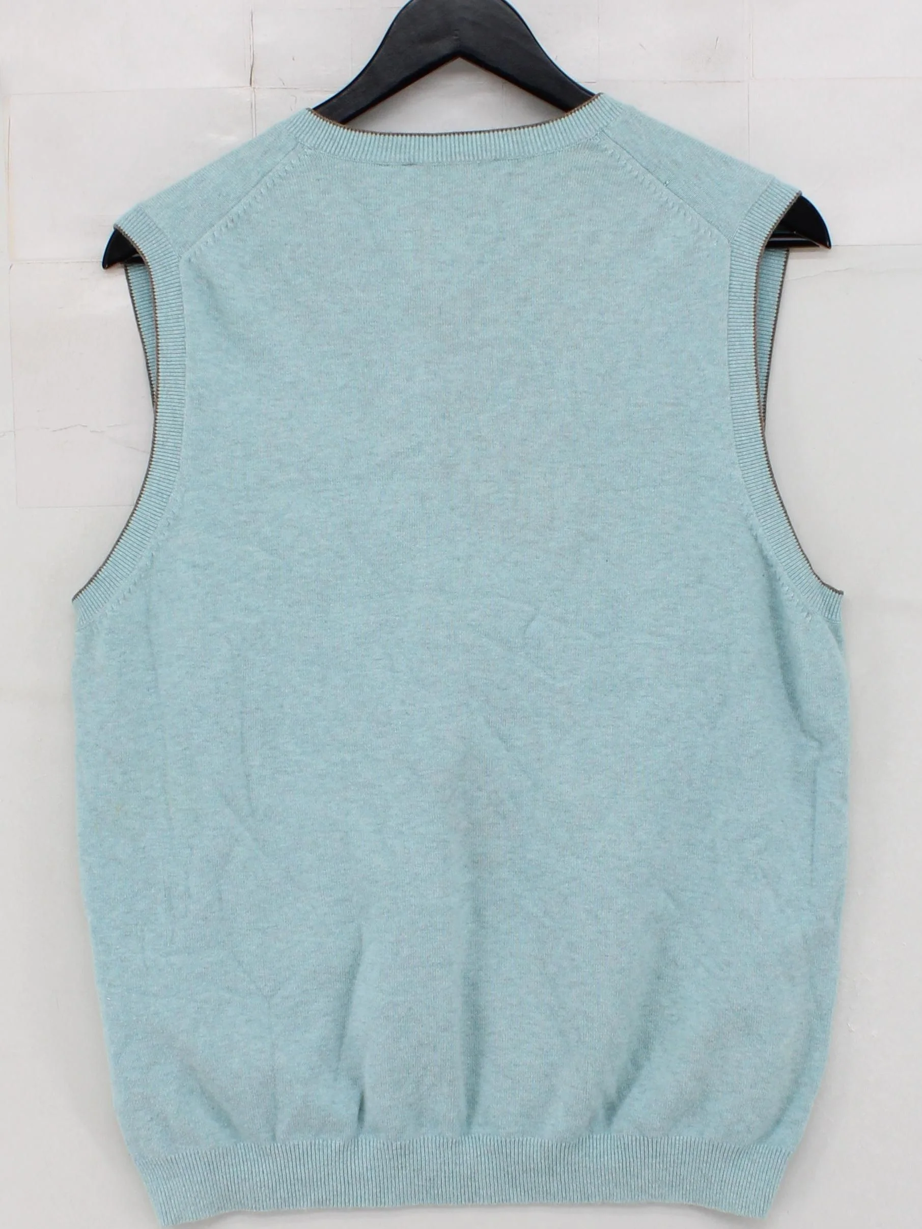 Ted Baker Men's Jumper XXL Blue Cotton with Elastane V-Neck Vest - Image 2