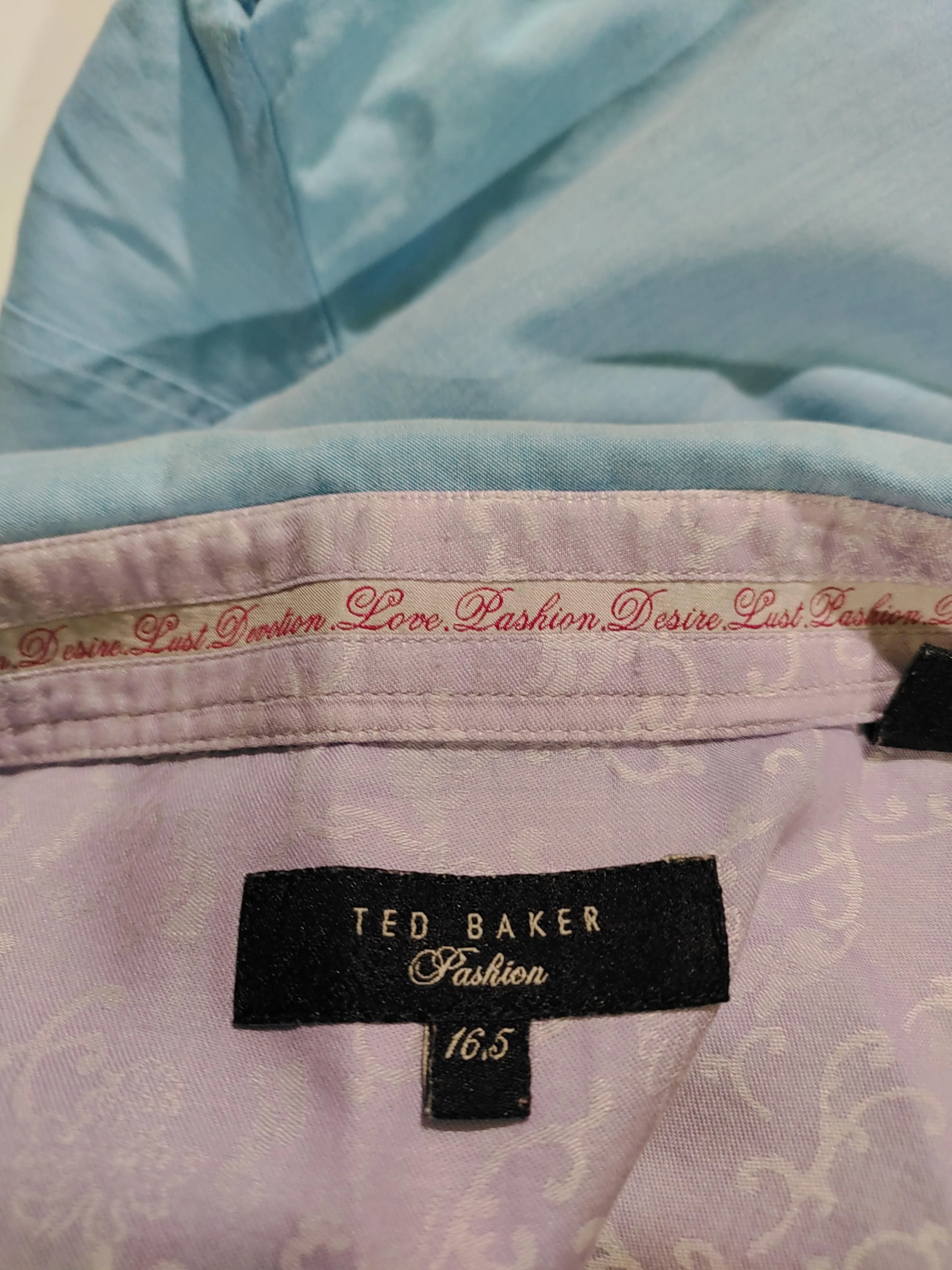 Ted Baker Men's Shirt Collar: 16.5 in Blue 100% Cotton Basic - Image 5