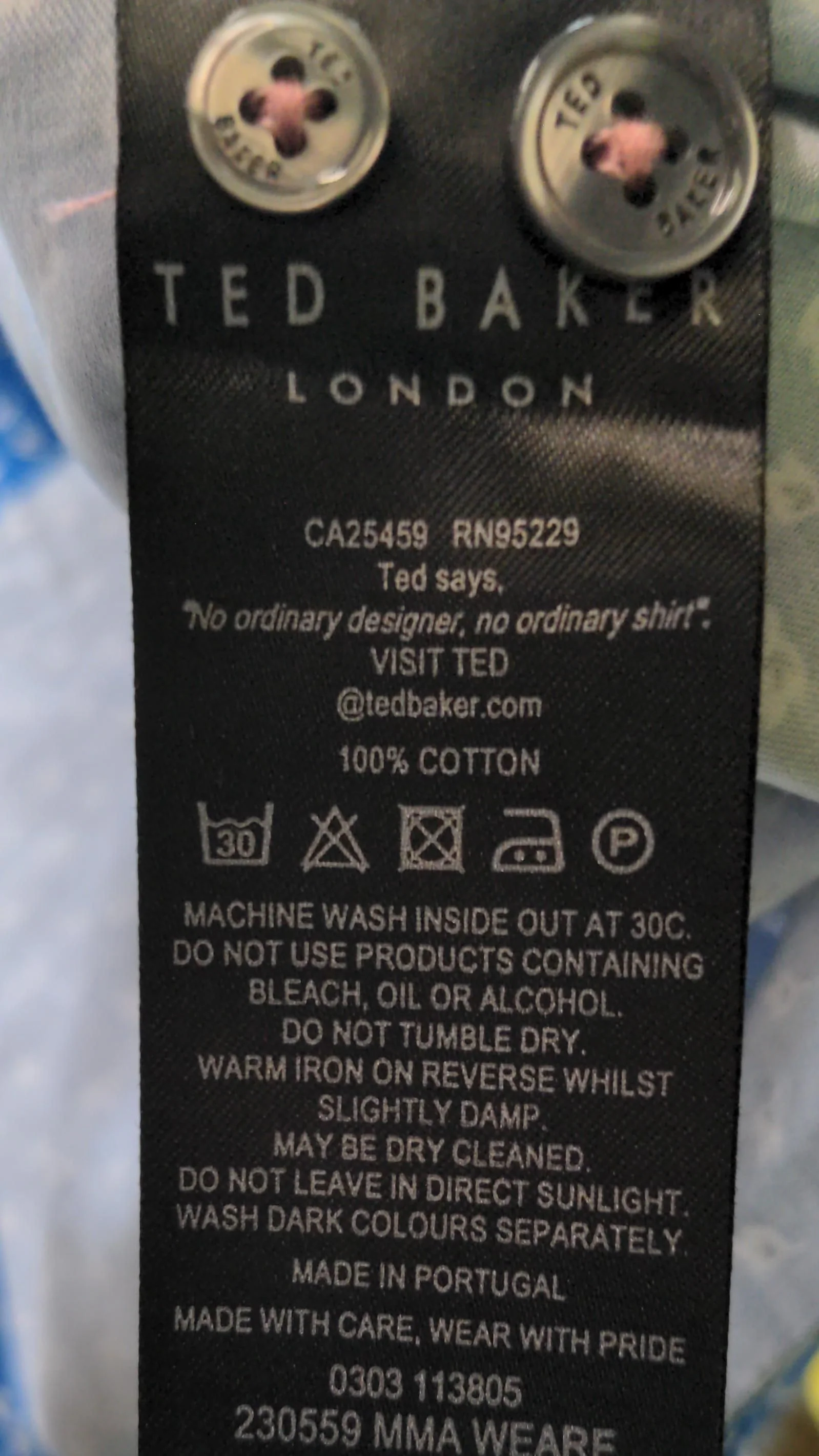 Ted Baker Men's Shirt L Blue 100% Cotton Basic - Image 6
