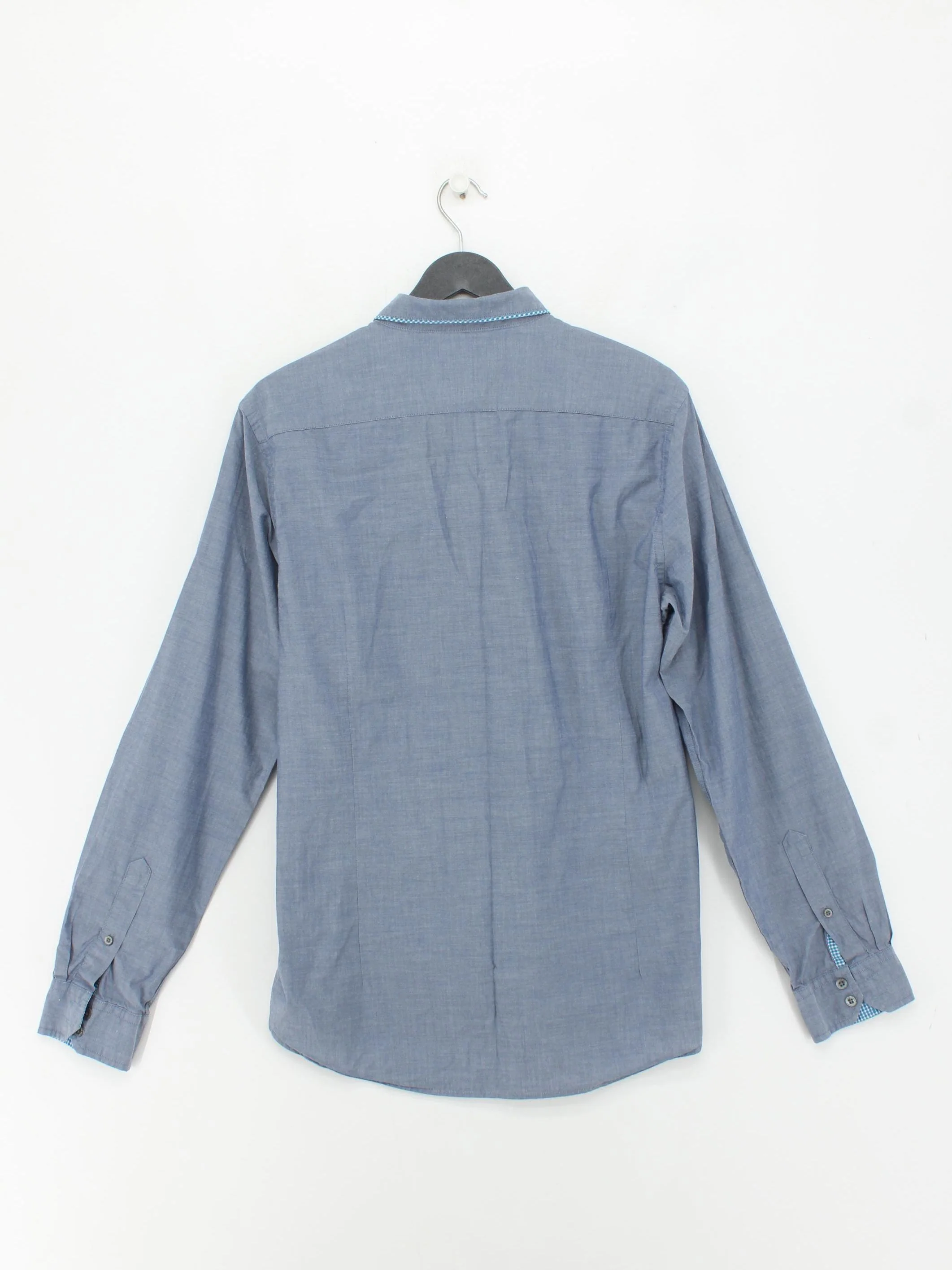 Ted Baker Men's Shirt L Blue Checkered 100% Cotton Basic - Image 2