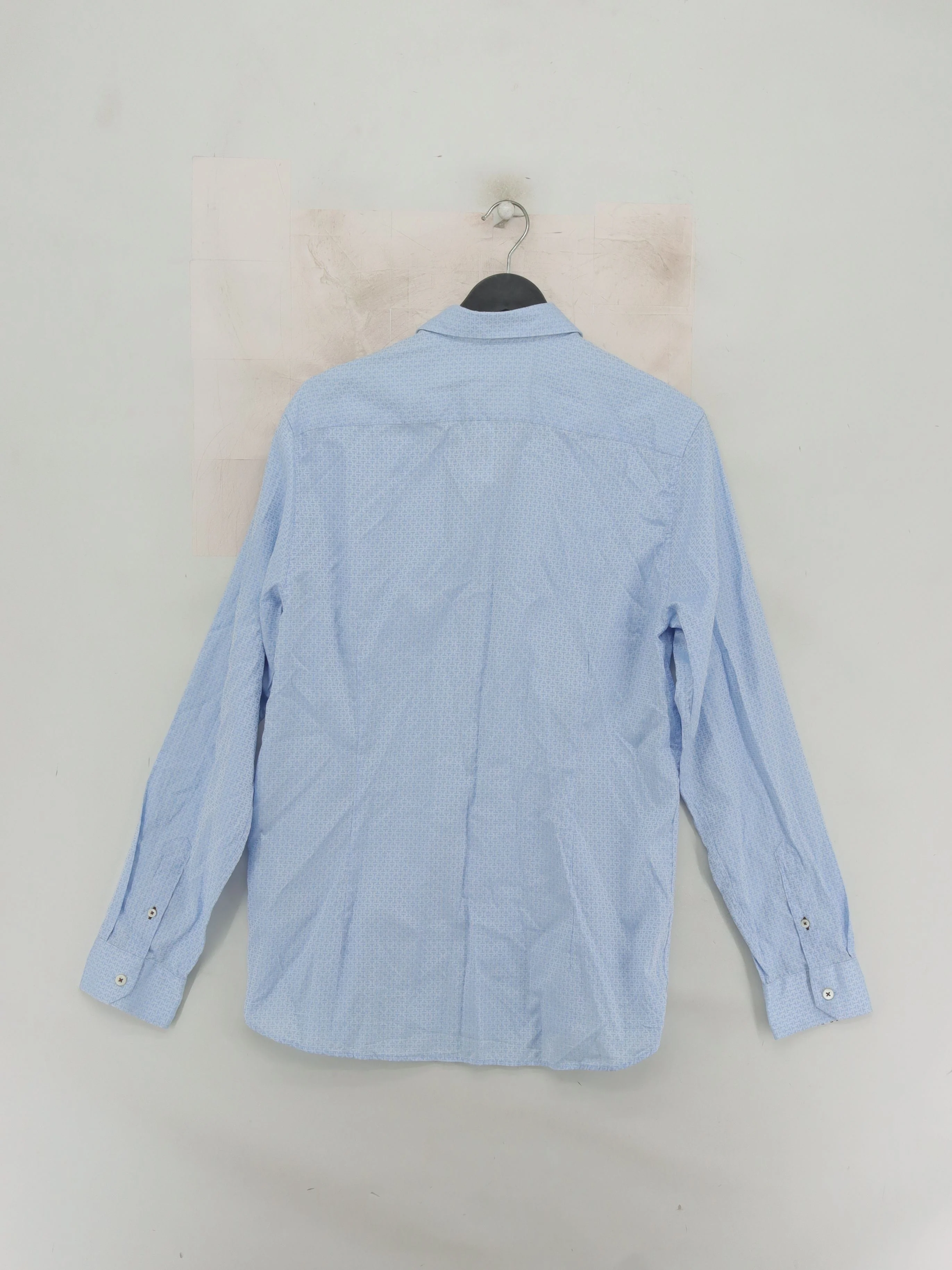 Ted Baker Men's Shirt L Blue Geometric 100% Cotton Basic - Image 2