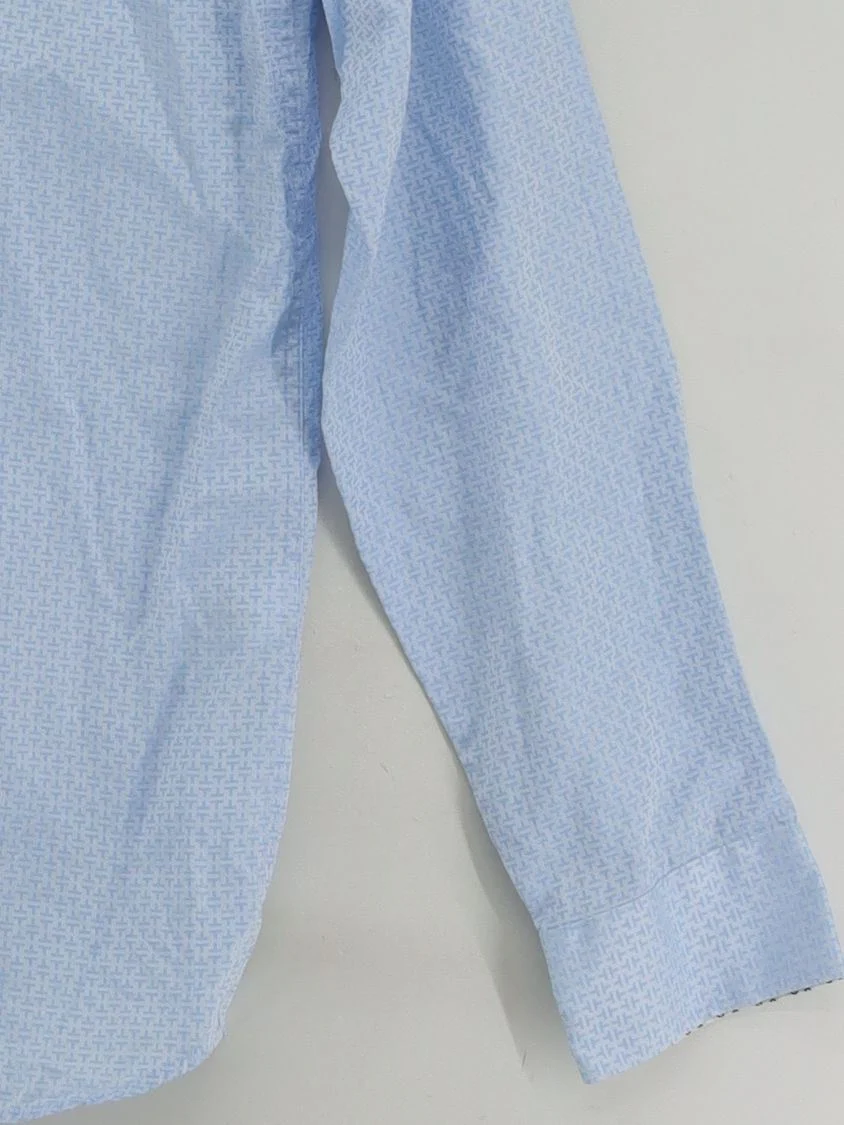 Ted Baker Men's Shirt L Blue Geometric 100% Cotton Basic - Image 4