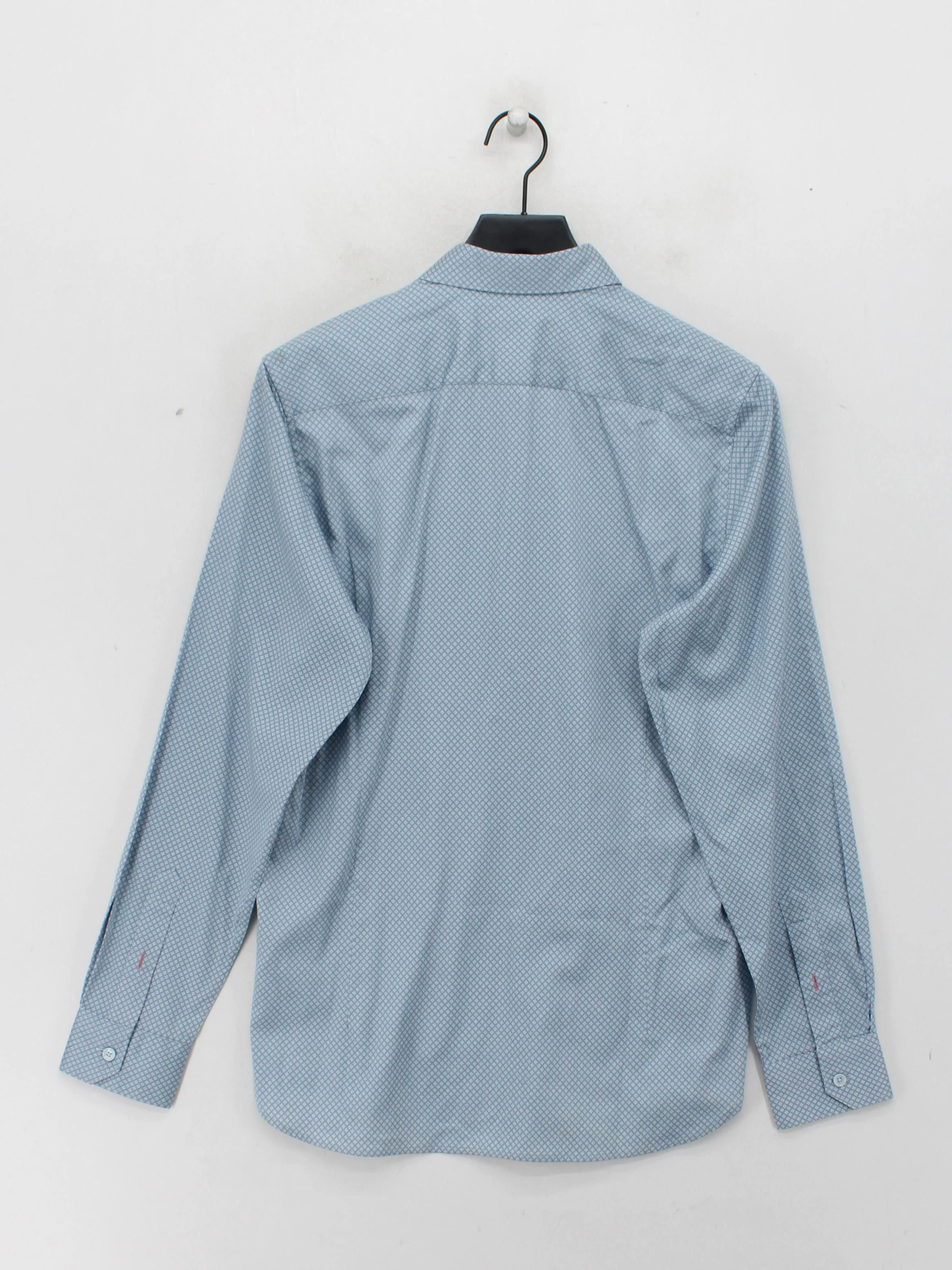 Ted Baker Men's Shirt L Blue Geometric Cotton with Elastane Basic - Image 2