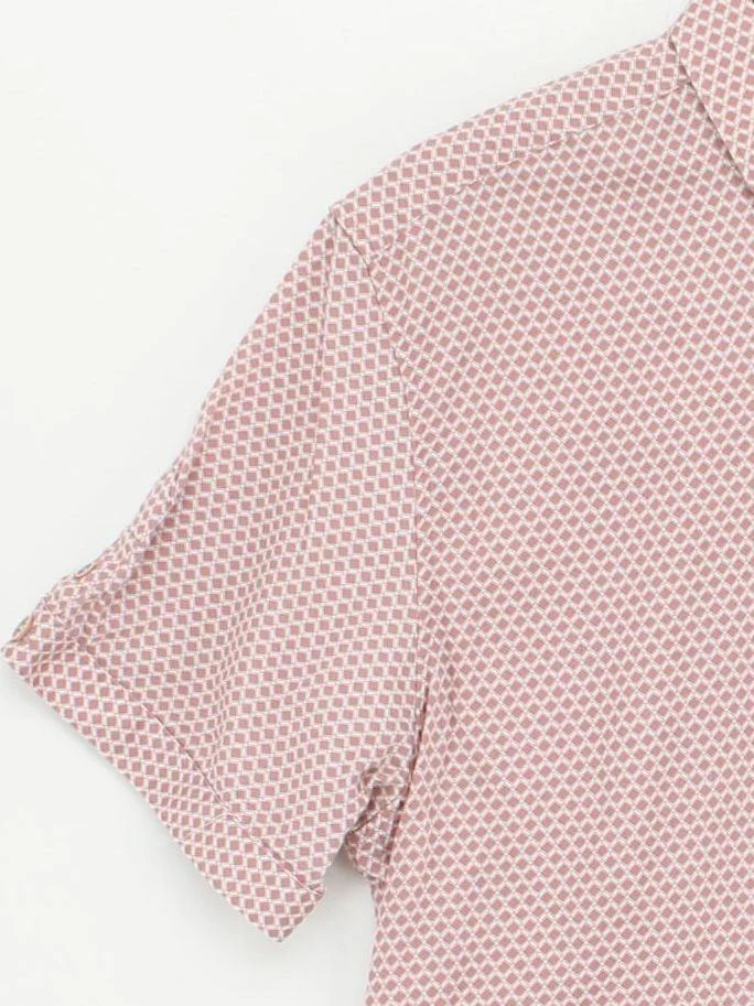 Ted Baker Men's Shirt L Brown Geometric 100% Cotton Basic - Image 4