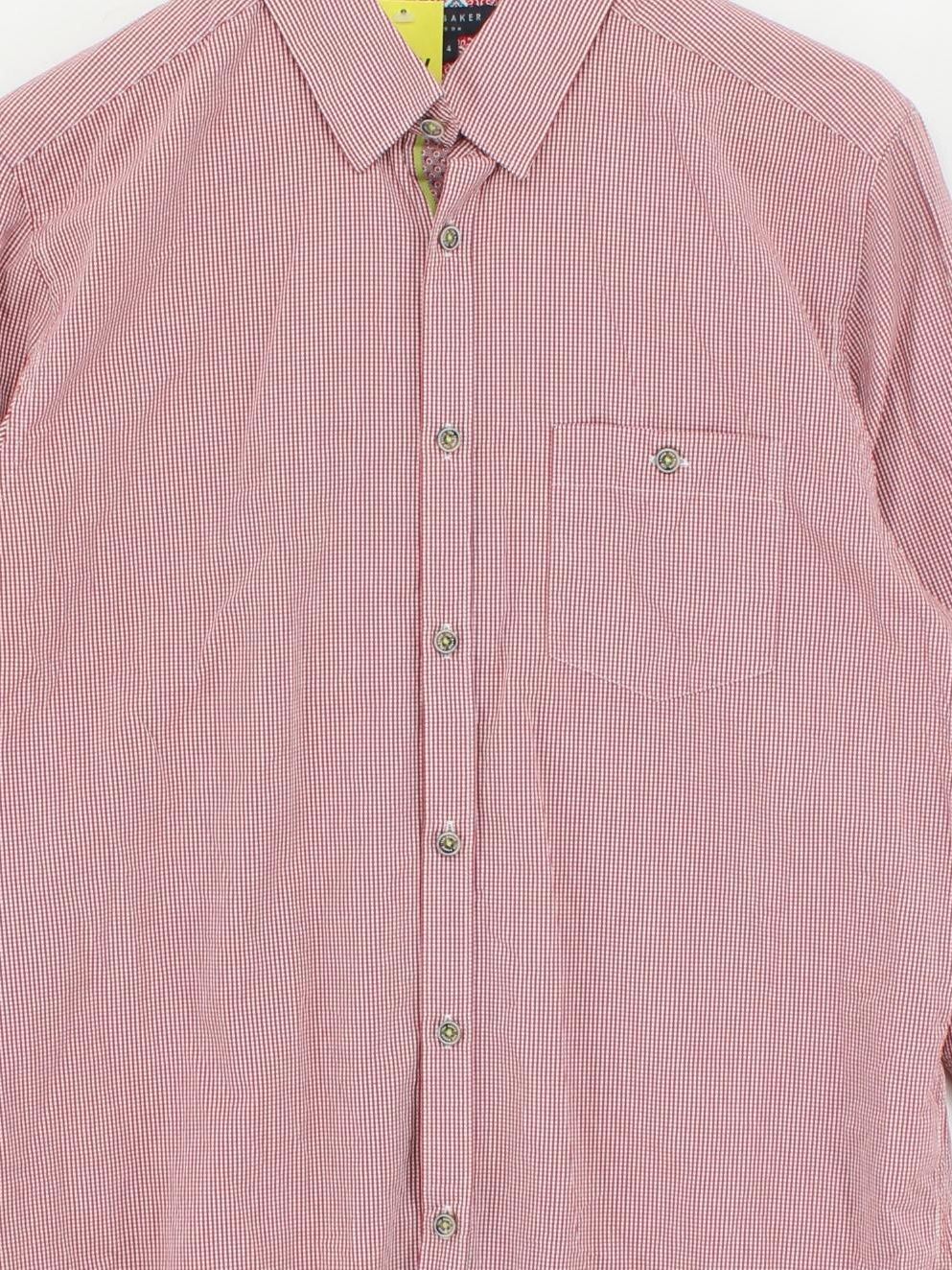 Ted Baker Men's Shirt L Red Striped 100% Cotton Basic - Image 3