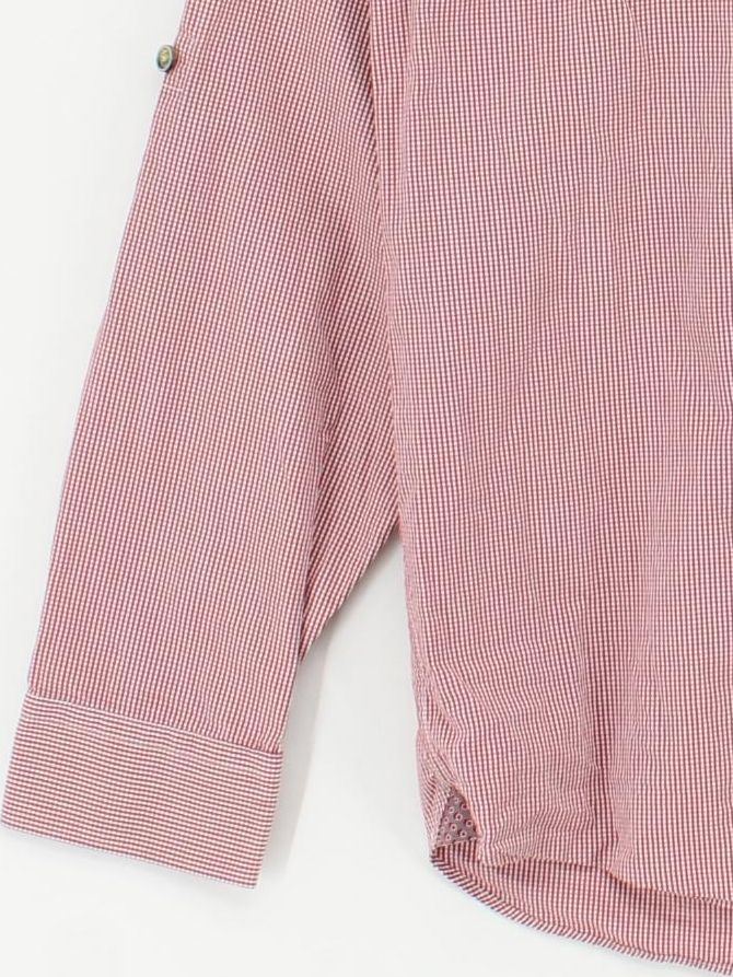 Ted Baker Men's Shirt L Red Striped 100% Cotton Basic - Image 4