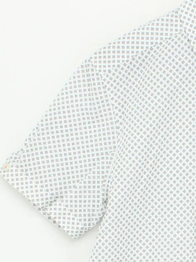 Ted Baker Men's Shirt L White Geometric 100% Cotton Basic - Image 4
