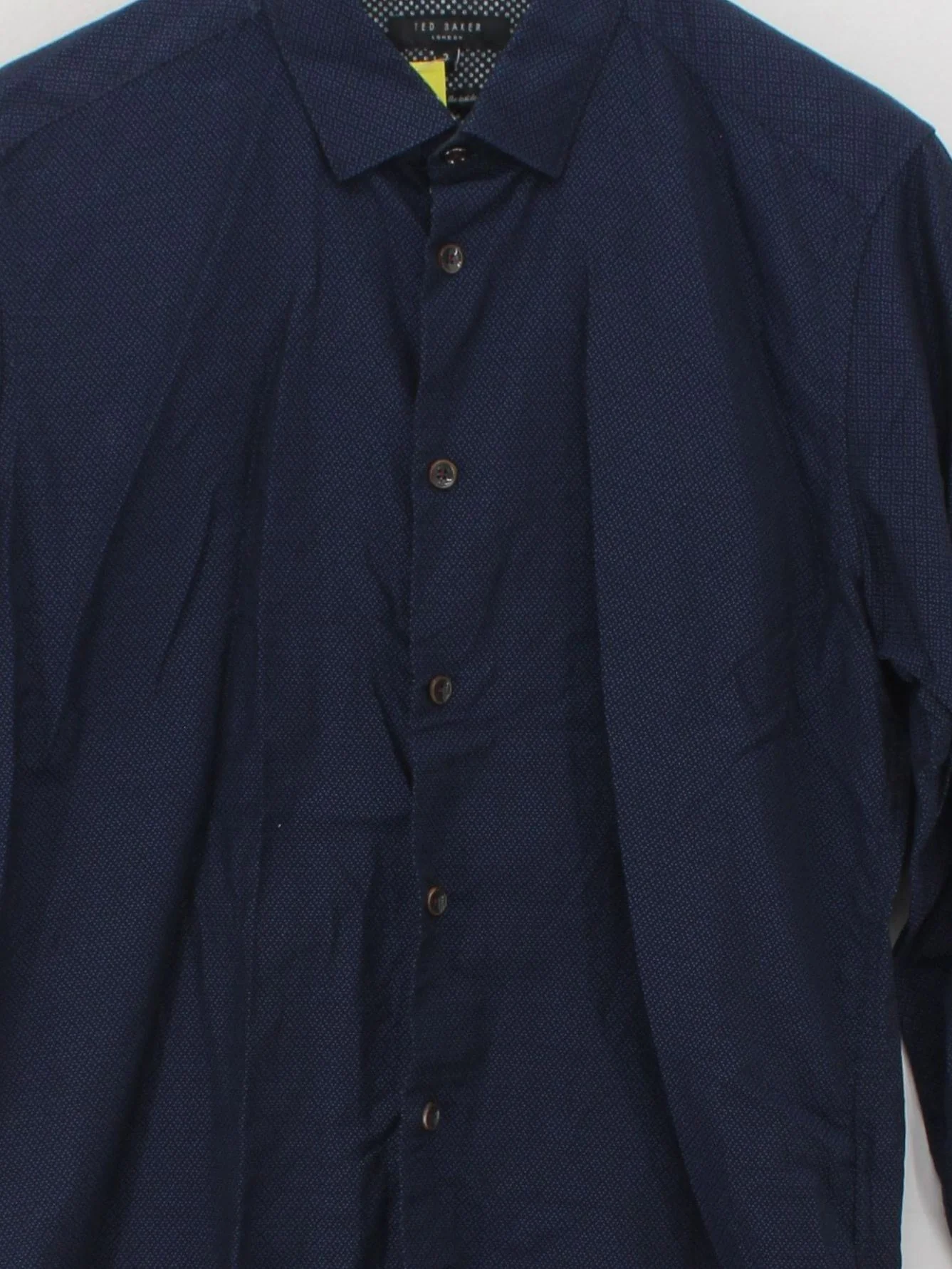 Ted Baker Men's Shirt M Blue Geometric 100% Cotton Basic - Image 3