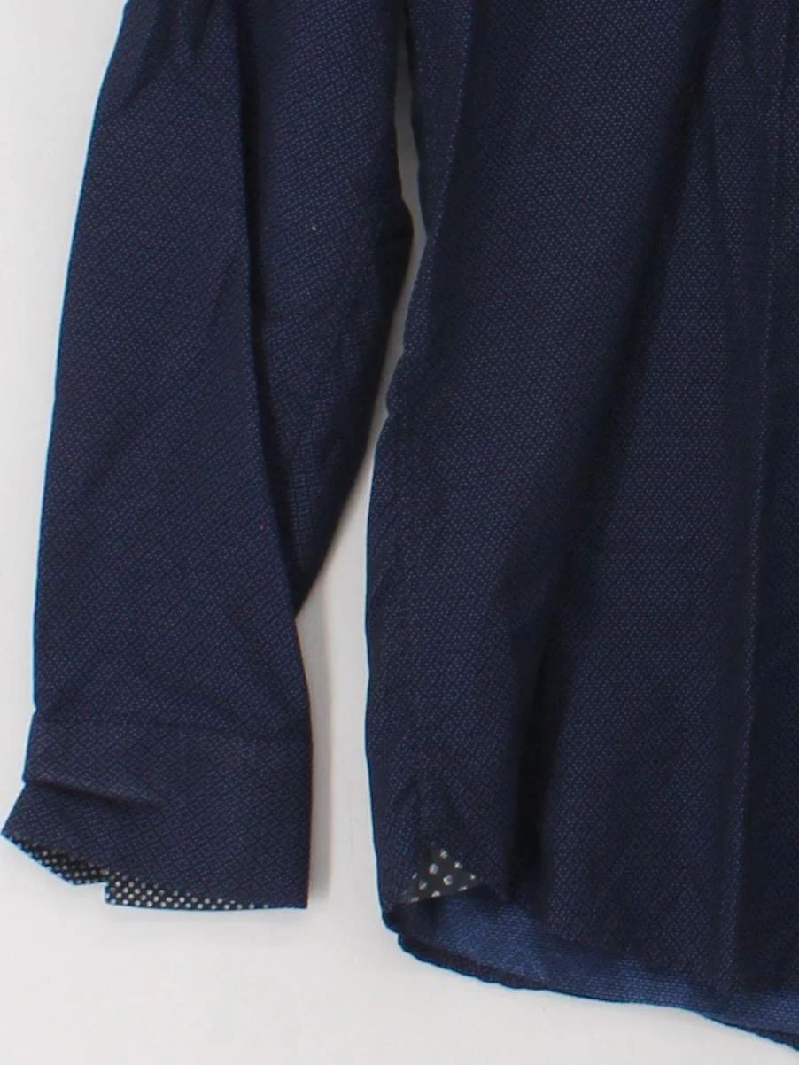 Ted Baker Men's Shirt M Blue Geometric 100% Cotton Basic - Image 4