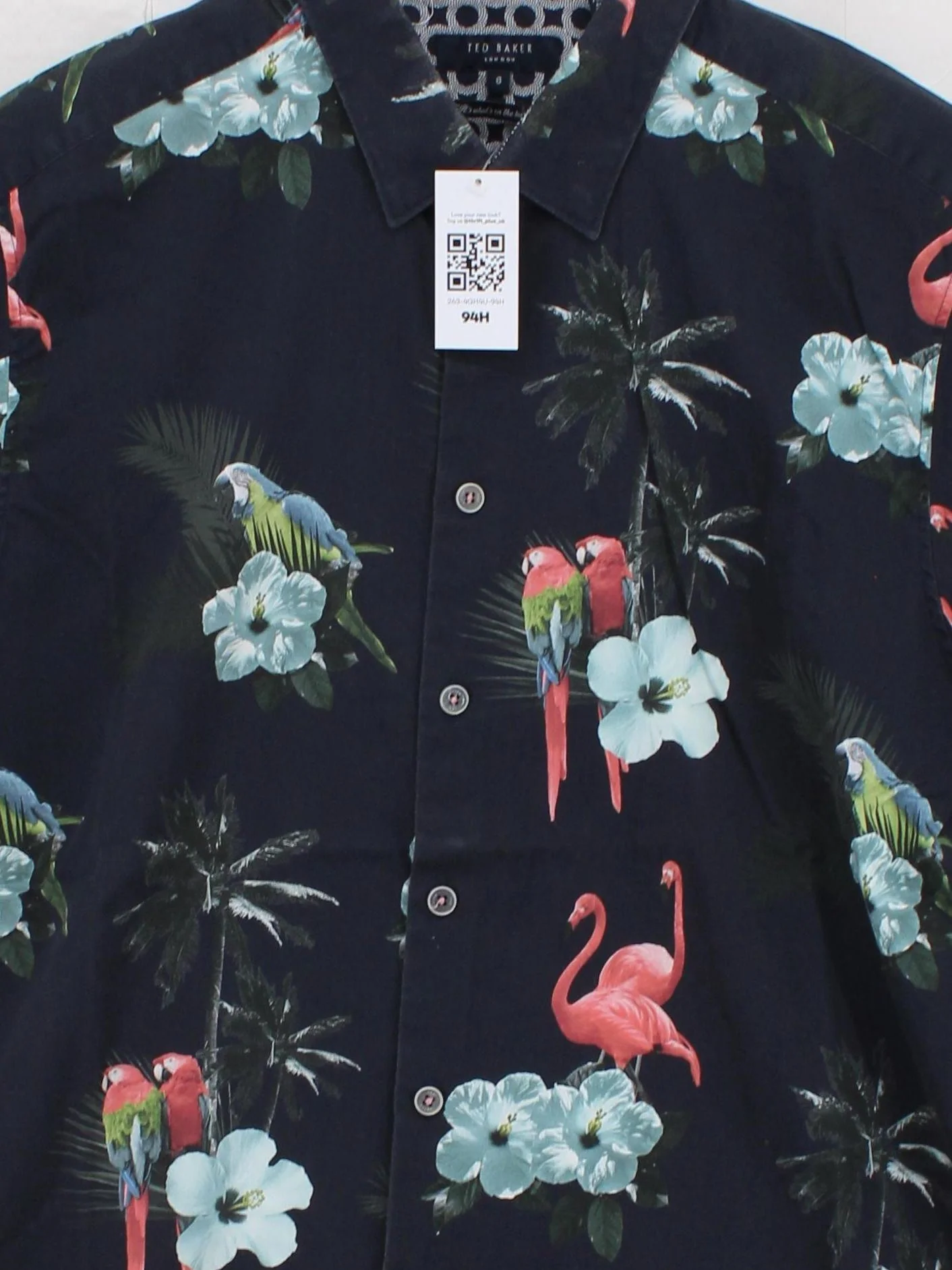 Ted Baker Men's Shirt XXL Blue Floral 100% Cotton Basic - Image 3