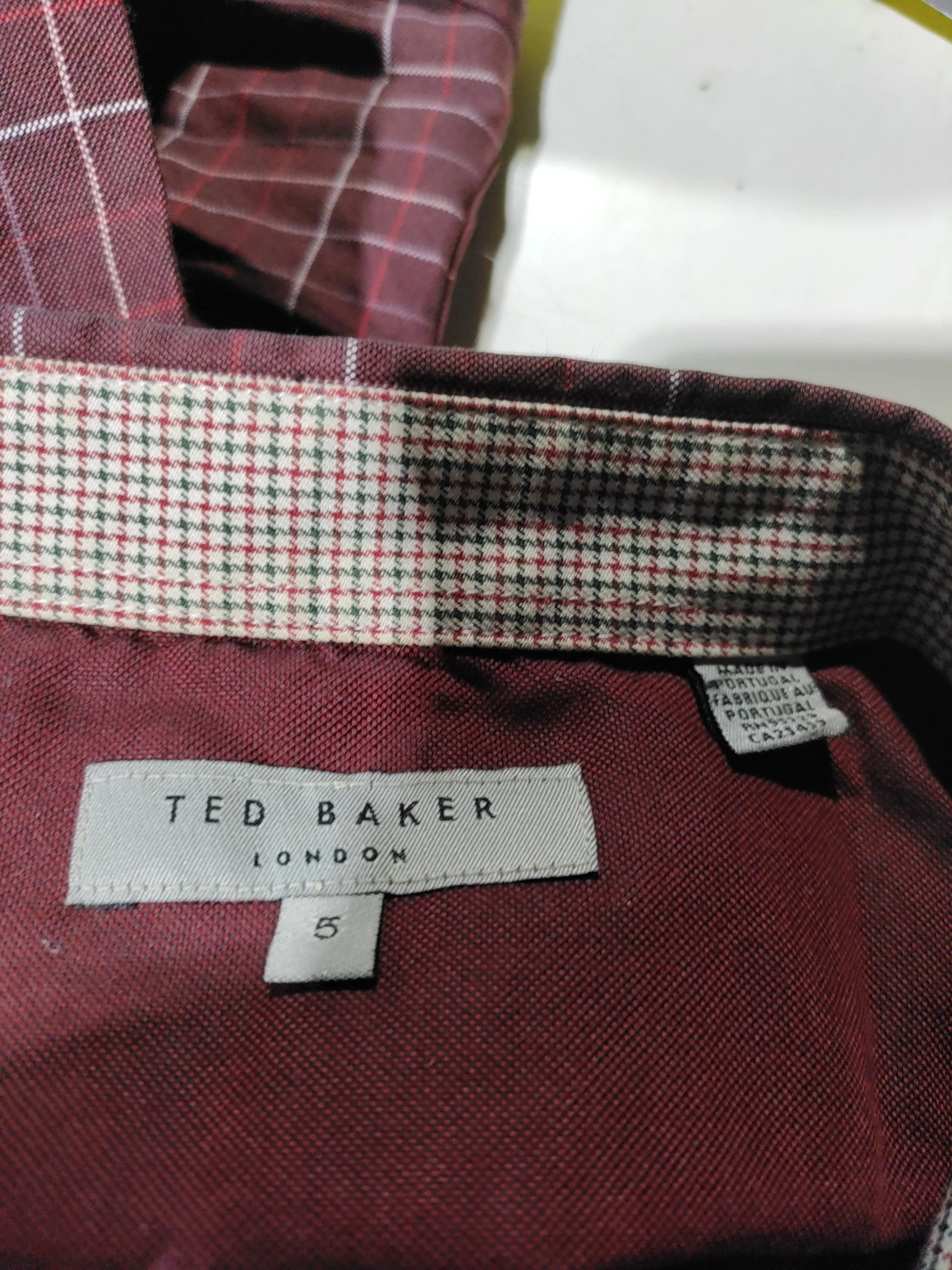 Ted Baker Men's Shirt XXL Red Checkered 100% Cotton Basic - Image 5