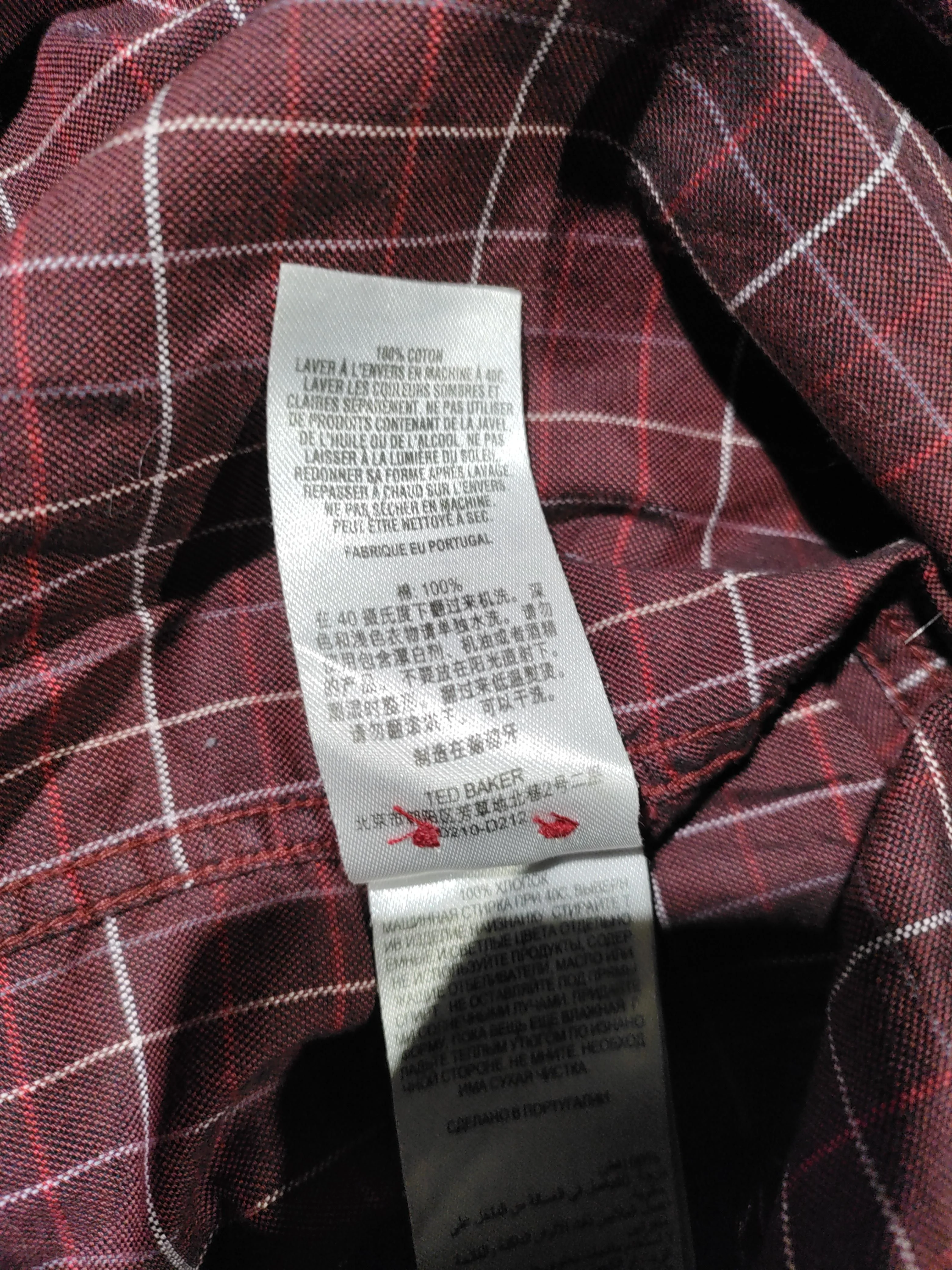 Ted Baker Men's Shirt XXL Red Checkered 100% Cotton Basic - Image 6
