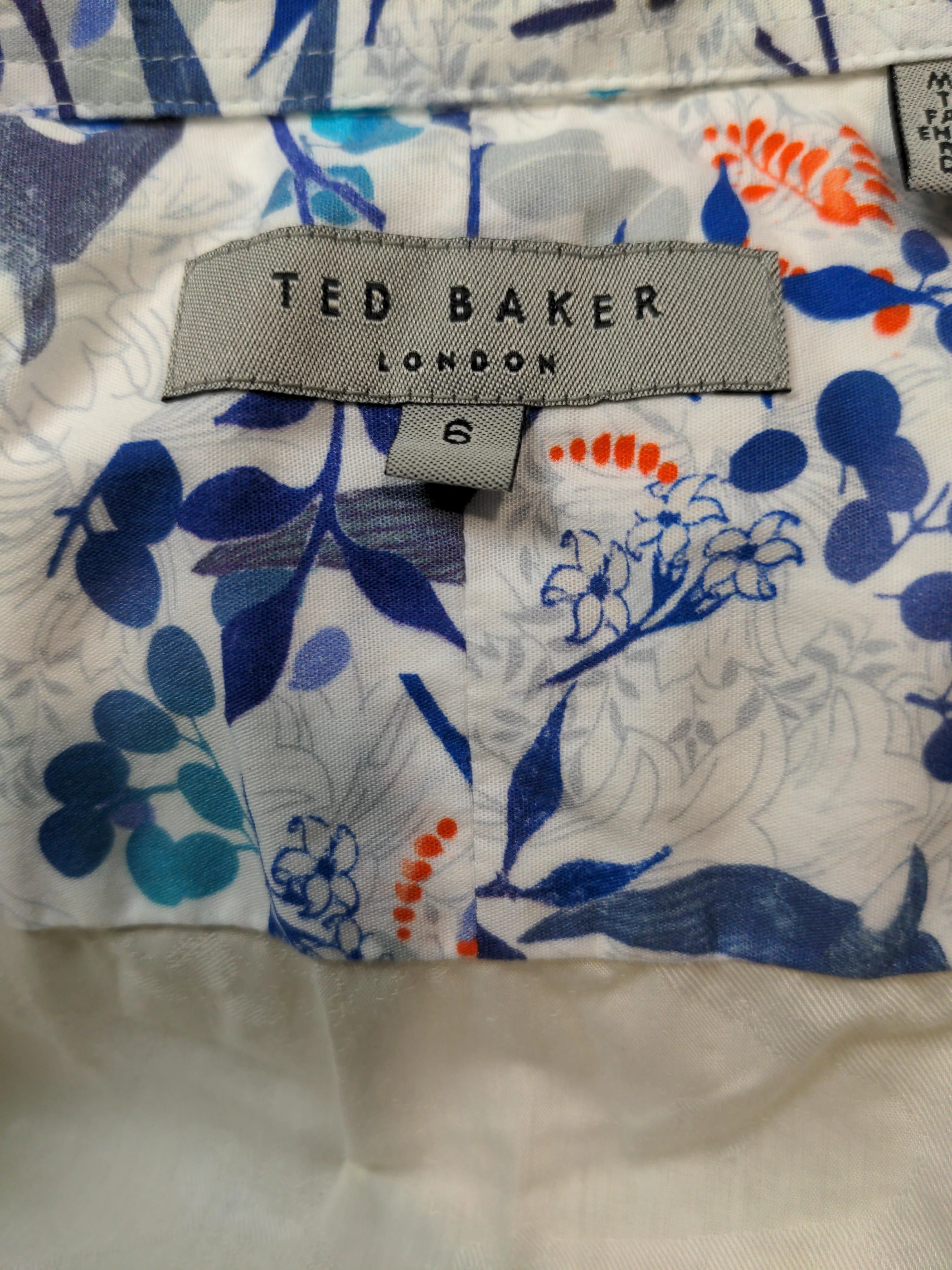 Ted Baker Men's Shirt XXL White Floral 100% Cotton Basic - Image 5