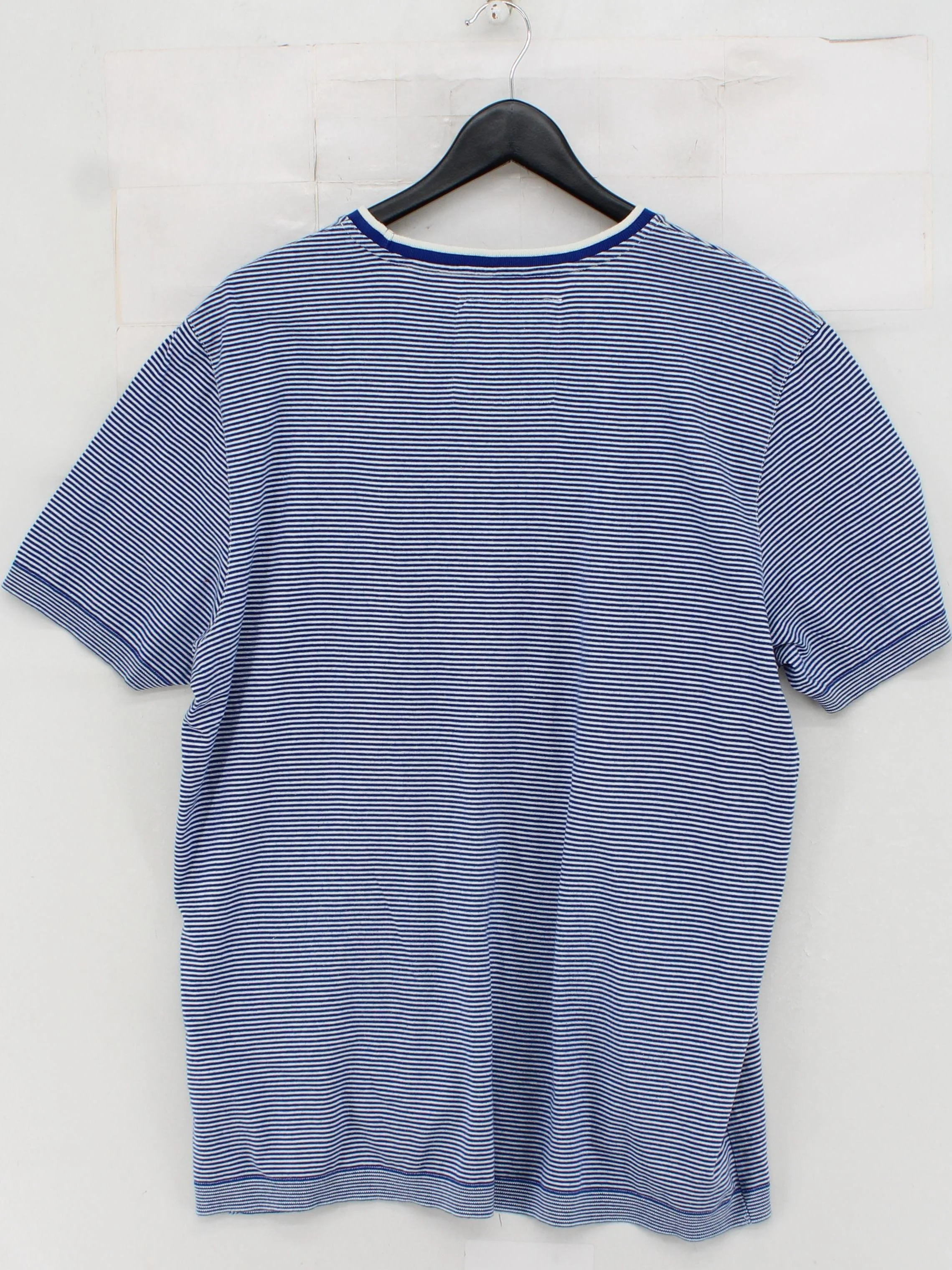 Ted Baker Men's T-Shirt S Blue Striped 100% Cotton Basic - Image 2