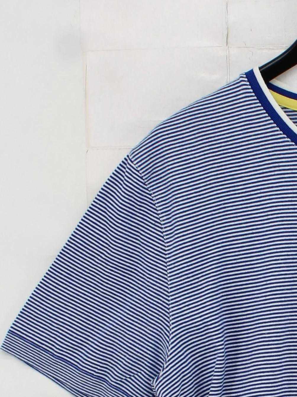 Ted Baker Men's T-Shirt S Blue Striped 100% Cotton Basic - Image 4