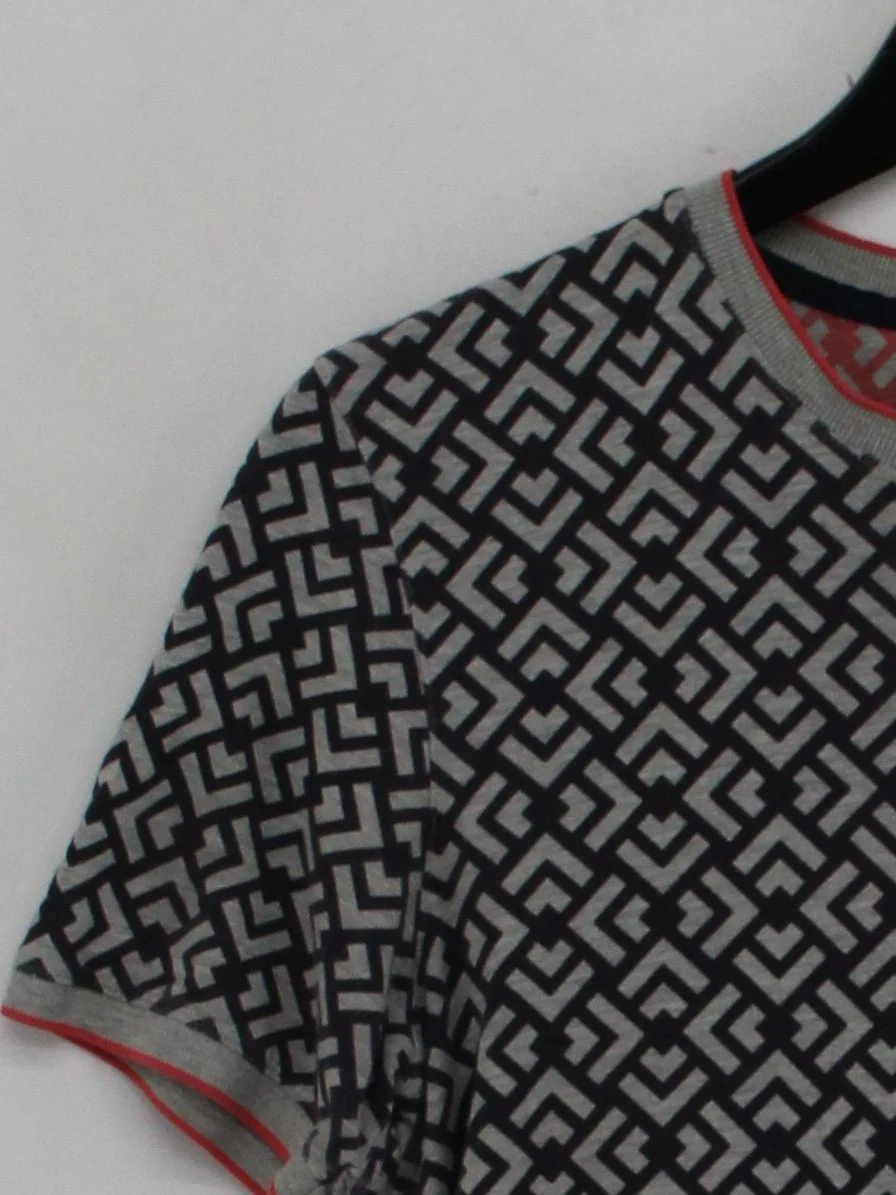Ted Baker Men's T-Shirt S Grey Geometric Cotton with Polyester Basic - Image 4