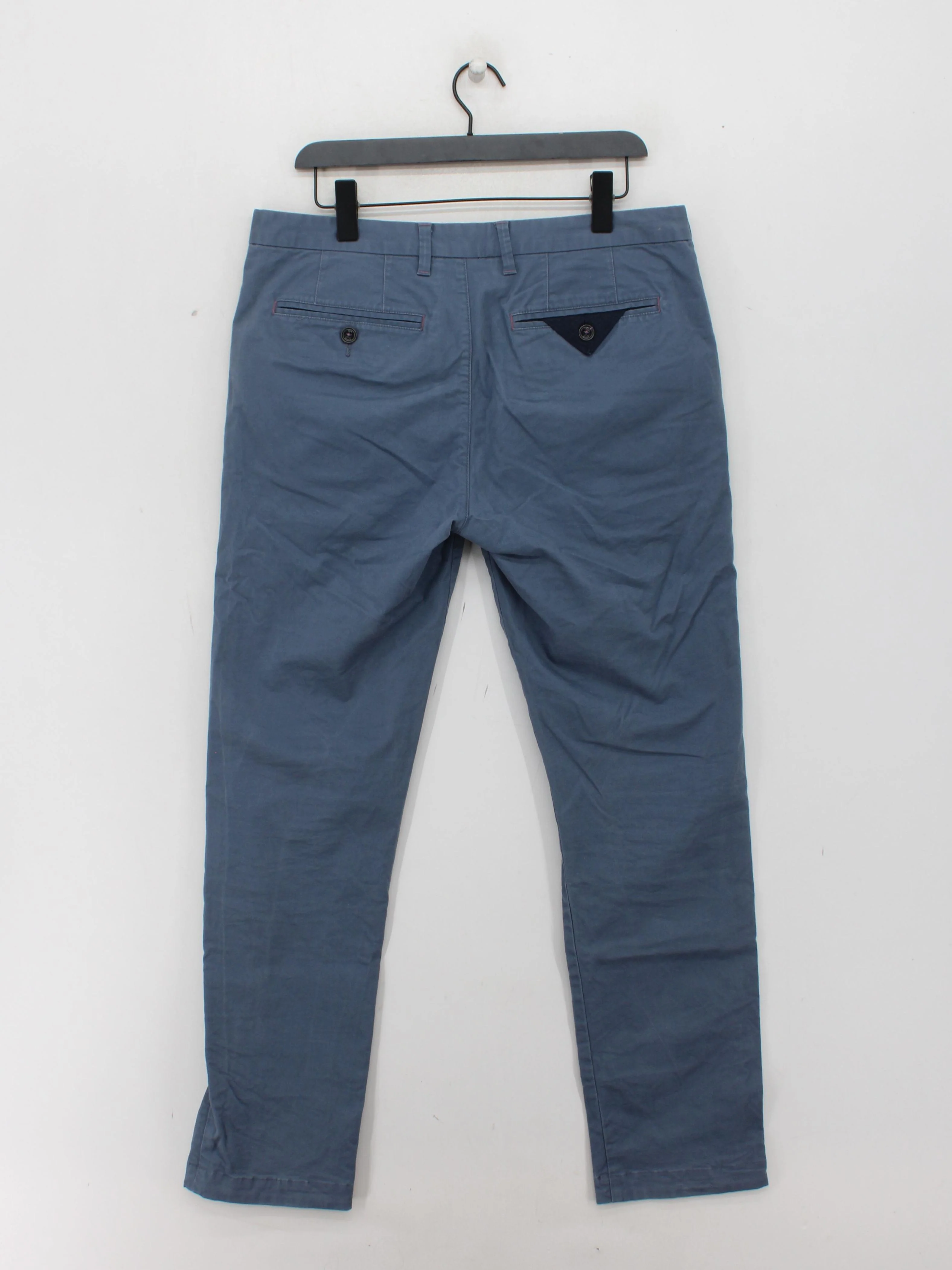 Ted Baker Men's Trousers W 34 in Blue Cotton with Elastane Straight Chino - Image 2
