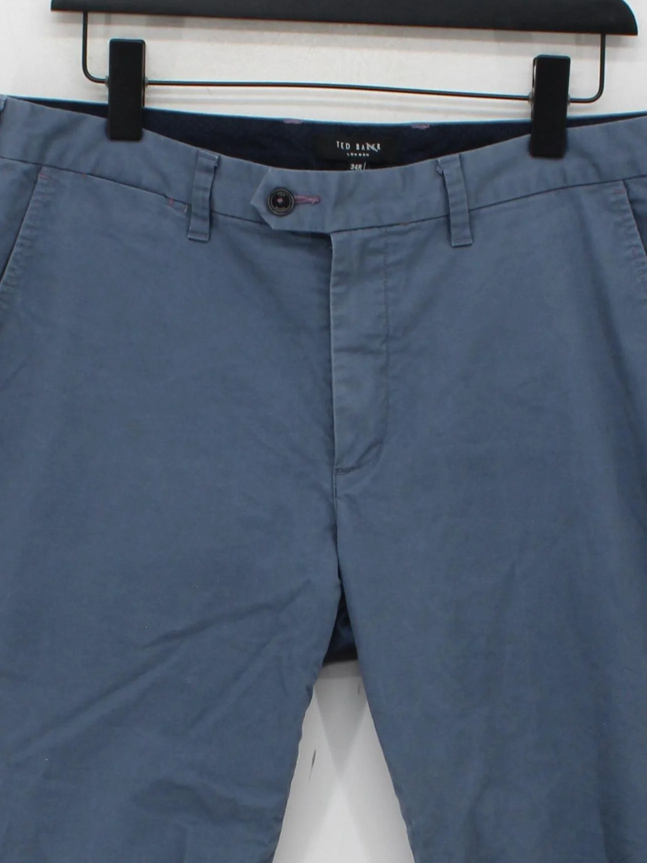 Ted Baker Men's Trousers W 34 in Blue Cotton with Elastane Straight Chino - Image 3