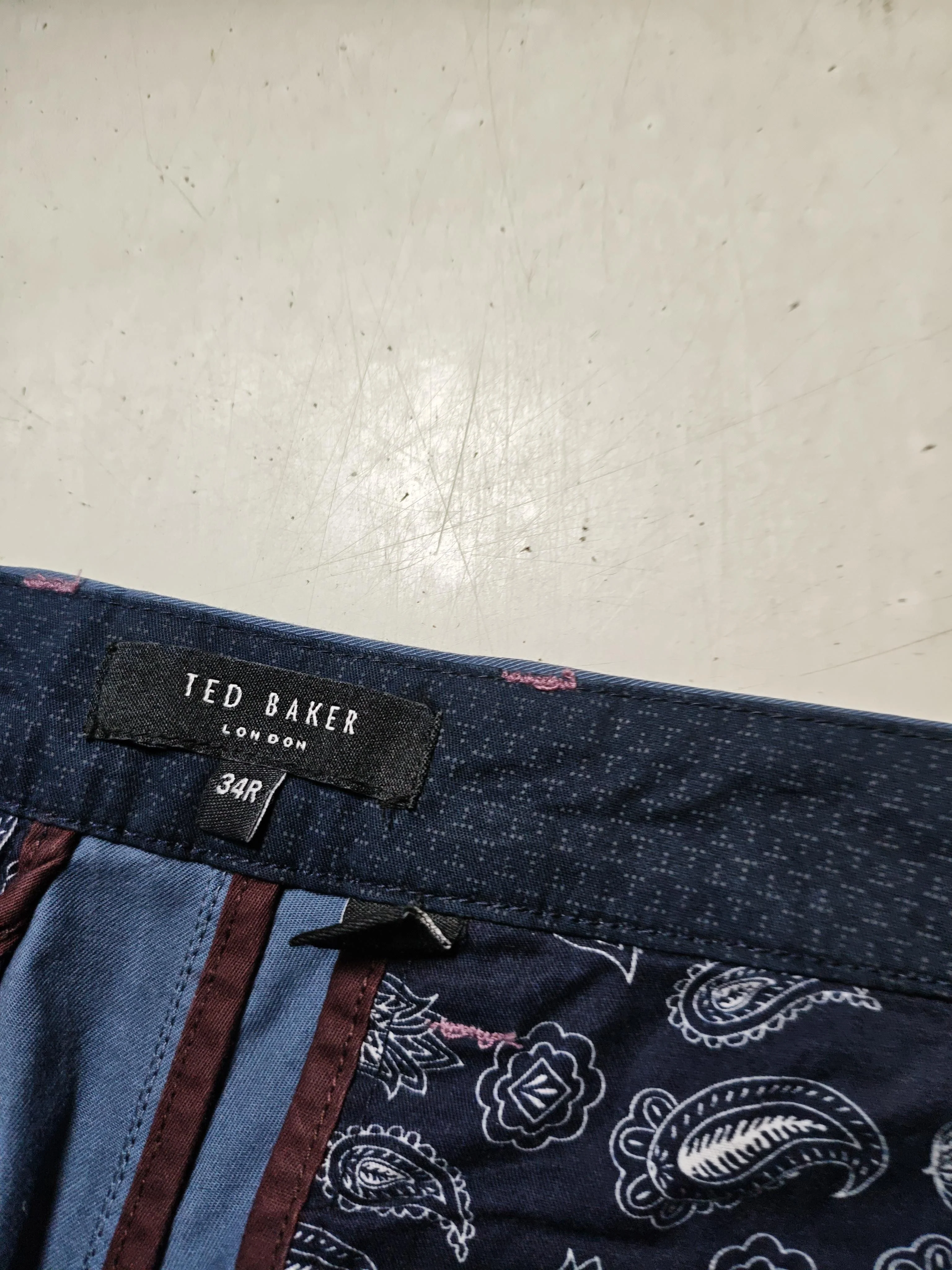 Ted Baker Men's Trousers W 34 in Blue Cotton with Elastane Straight Chino - Image 6