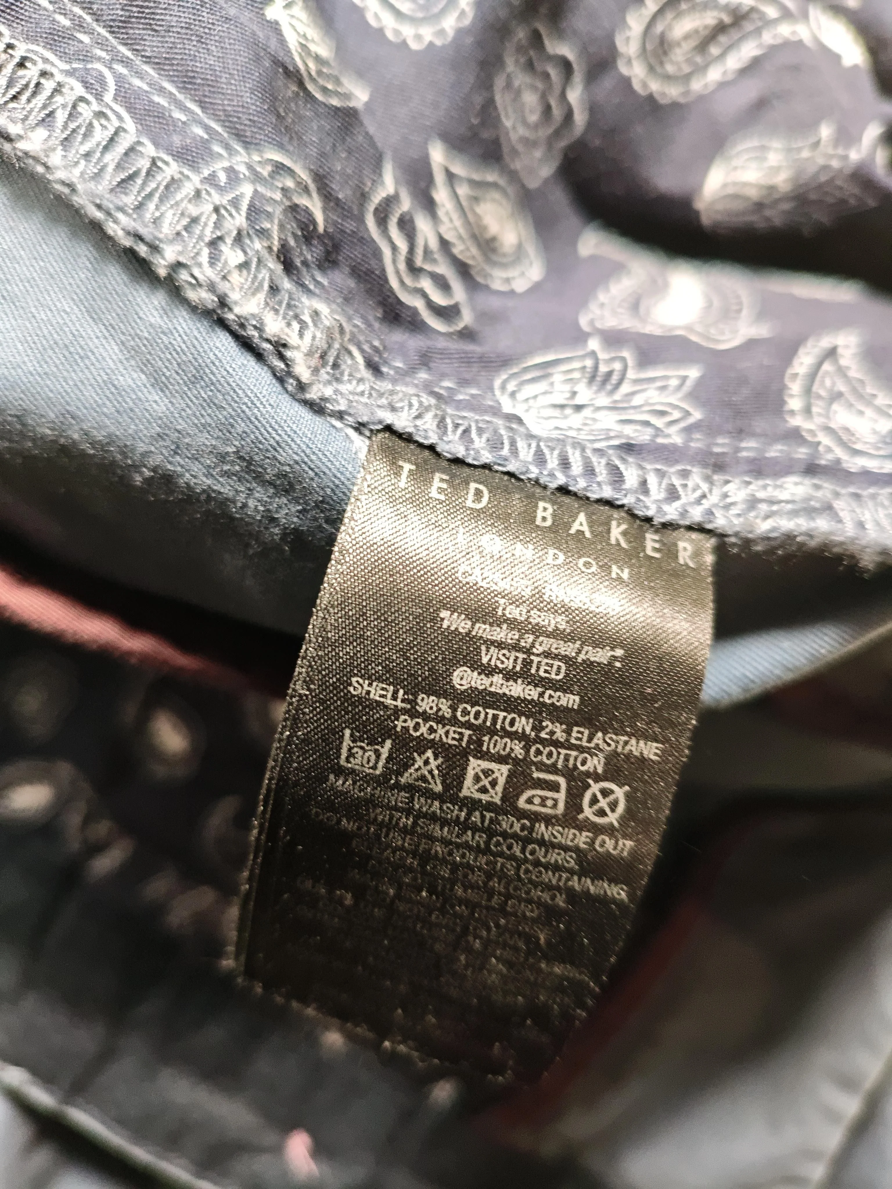 Ted Baker Men's Trousers W 34 in Blue Cotton with Elastane Straight Chino - Image 7