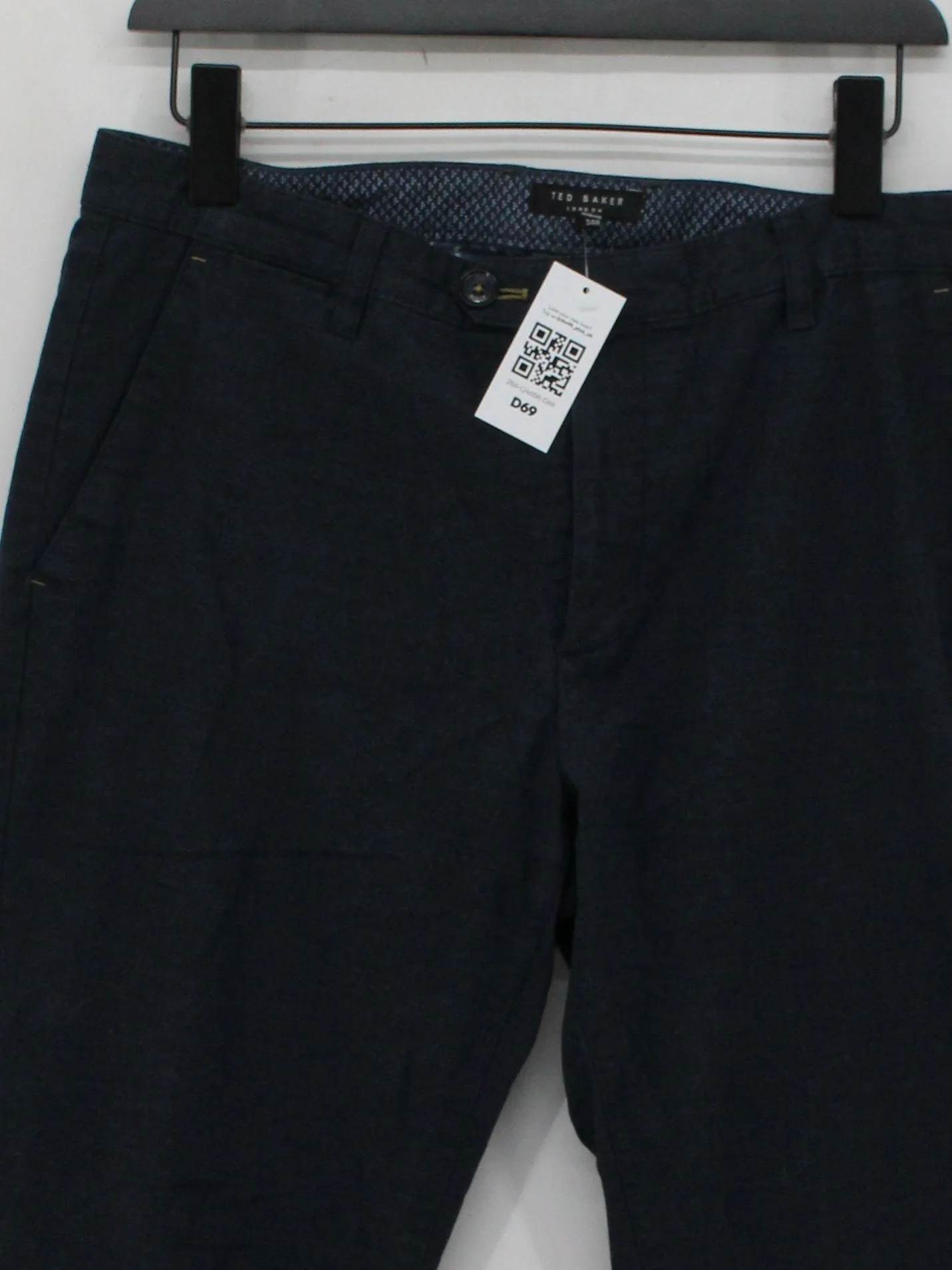 Ted Baker Men's Trousers W 34 in Blue Cotton with Viscose Straight Chino - Image 3