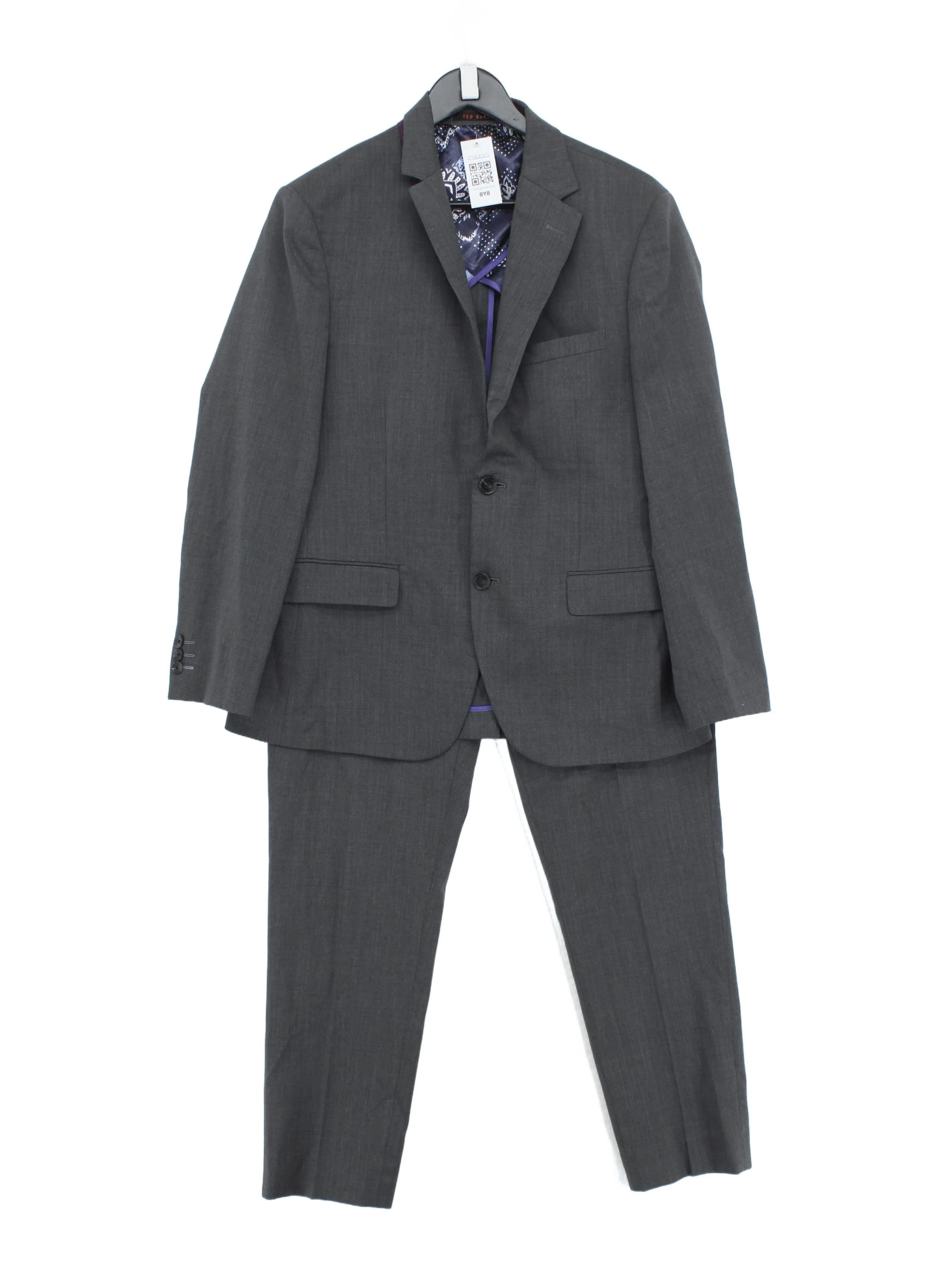 Ted Baker Men's Two Piece Suit Chest: 40 in Grey Wool