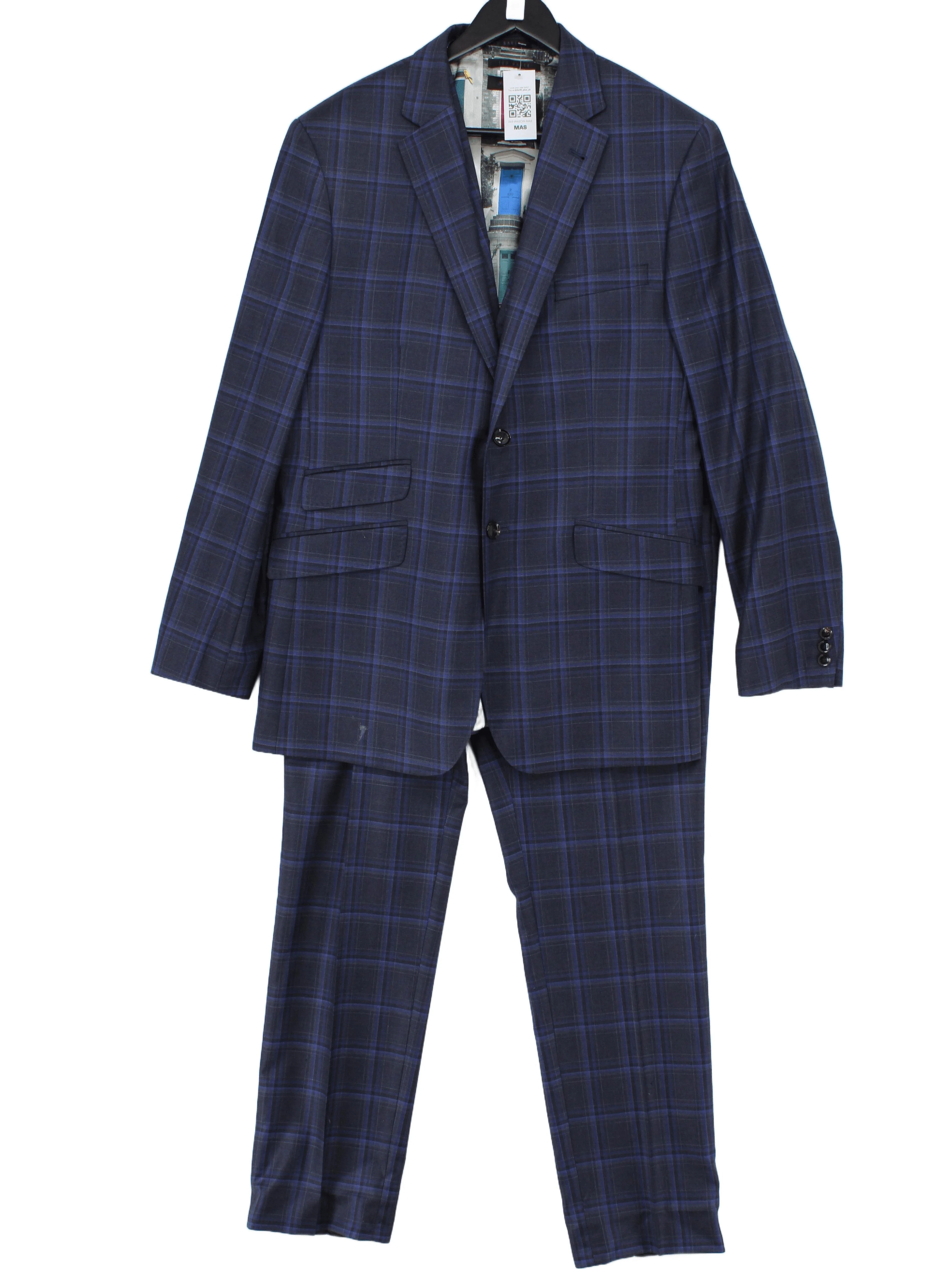 Ted Baker Men's Two Piece Suit Chest: 42 in Blue Wool