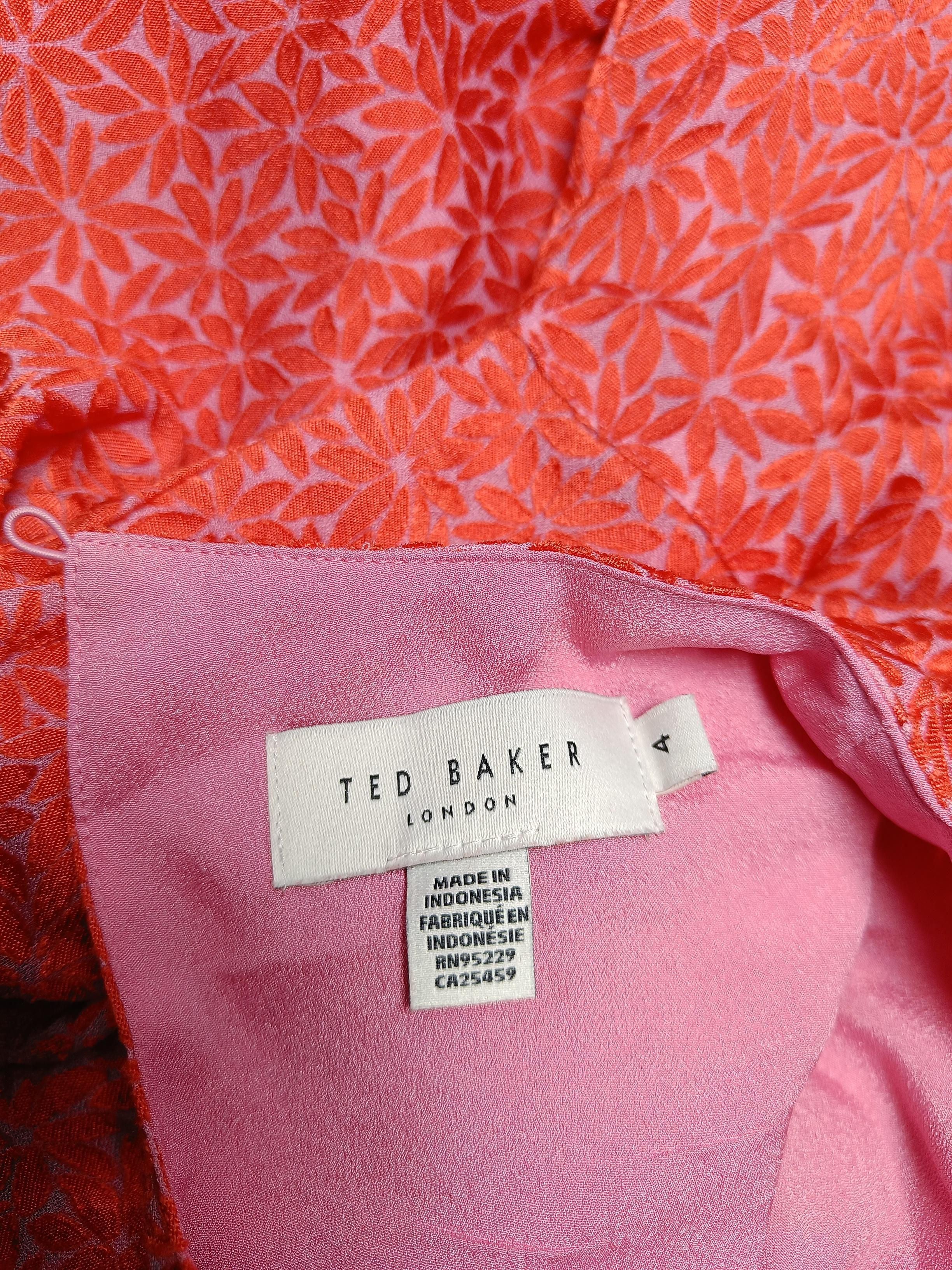Ted Baker Shirt Midi Dress L in Red - Image 5