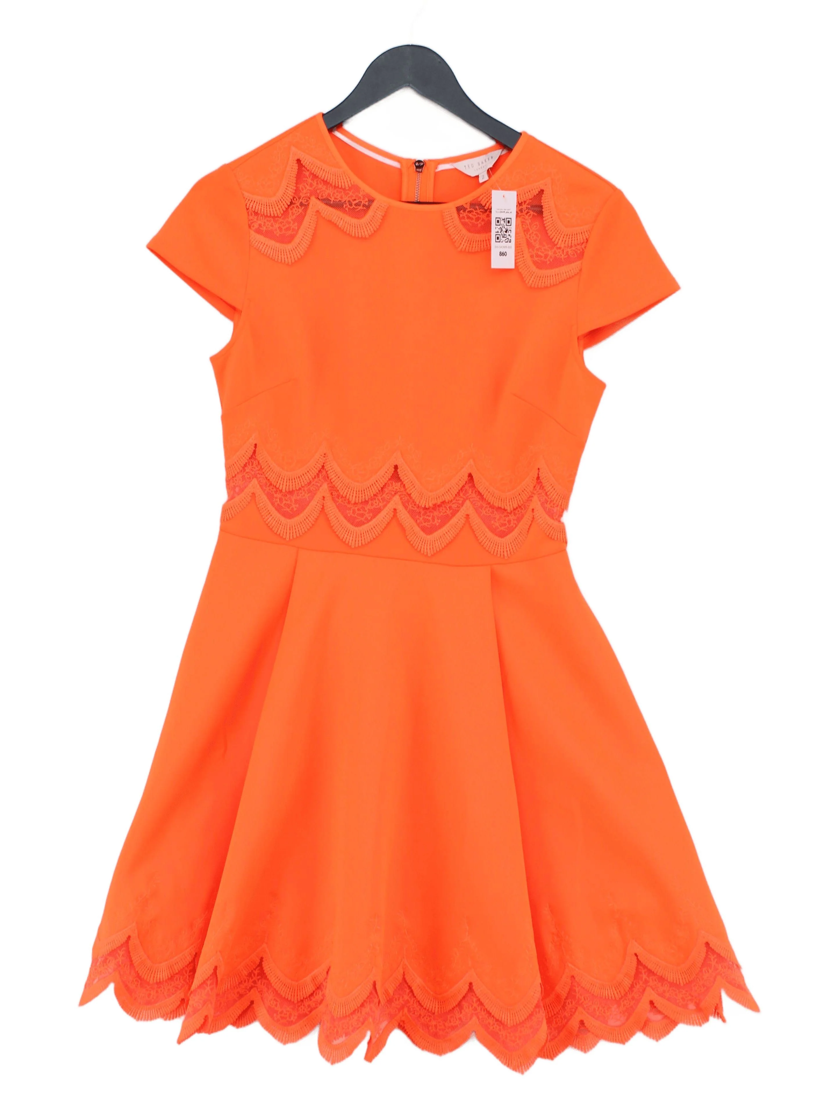 Ted Baker Skater Mini Dress UK10 in Orange