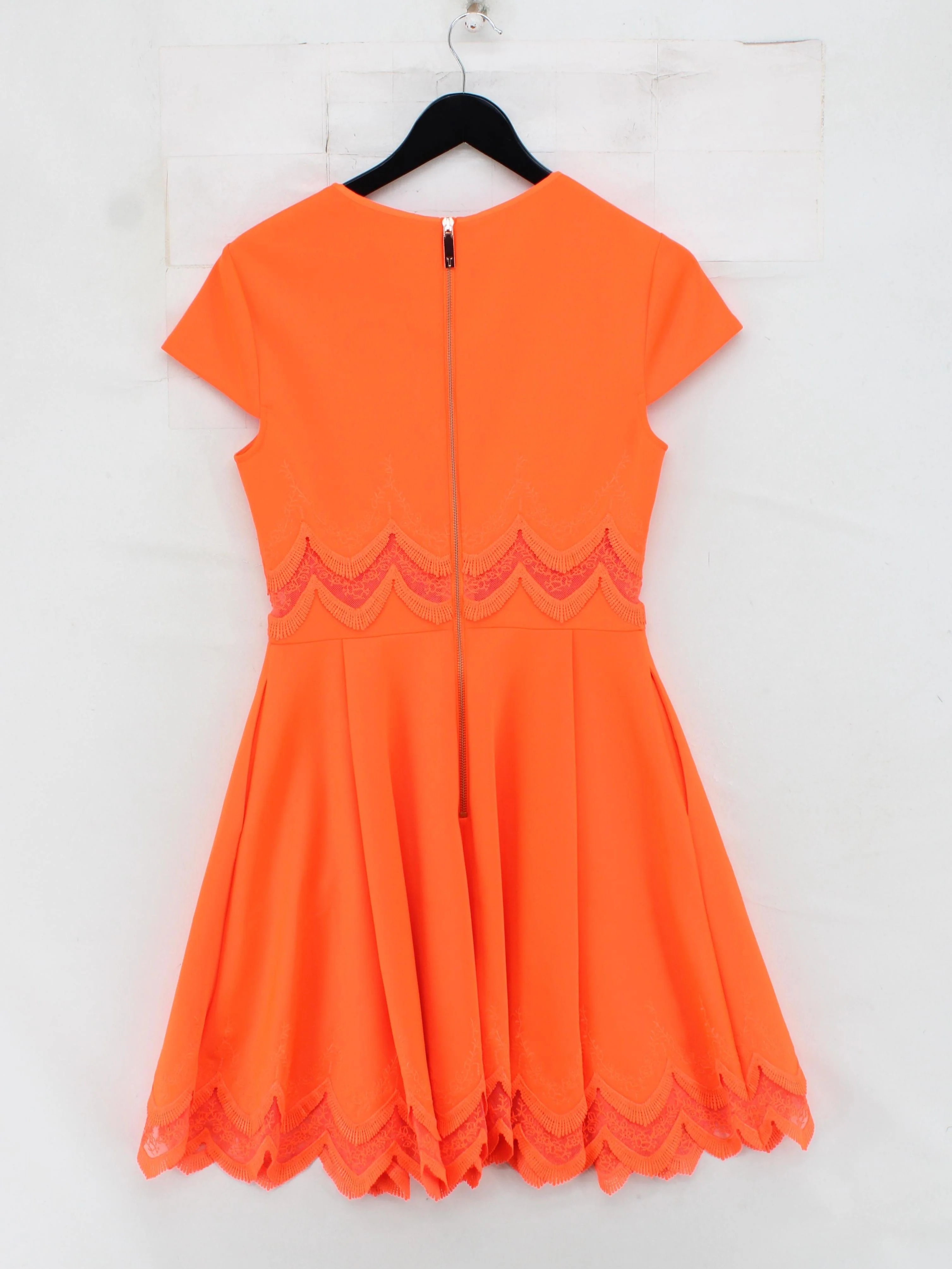 Ted Baker Skater Mini Dress UK10 in Orange - Image 2