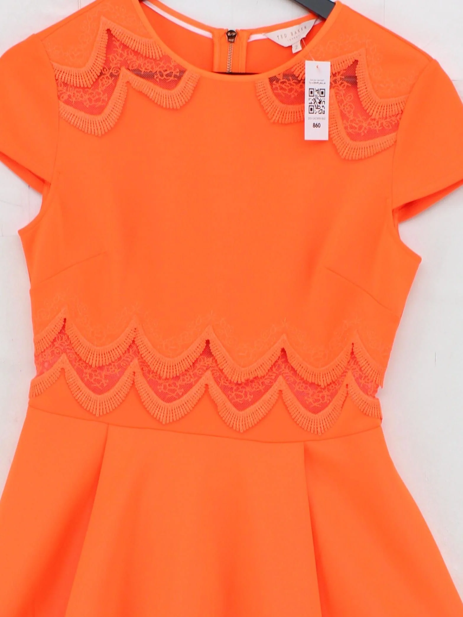 Ted Baker Skater Mini Dress UK10 in Orange - Image 3
