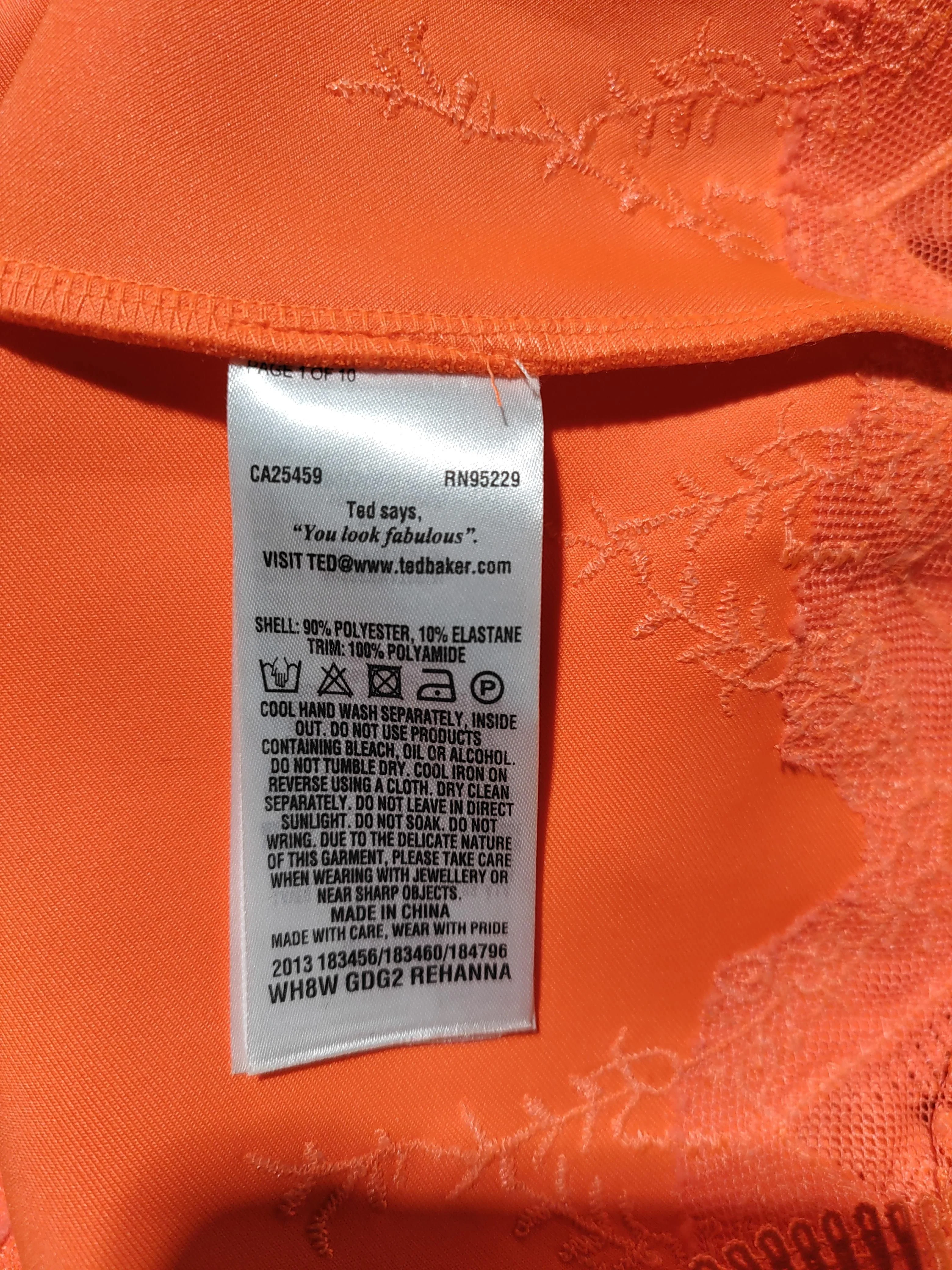 Ted Baker Skater Mini Dress UK10 in Orange - Image 6