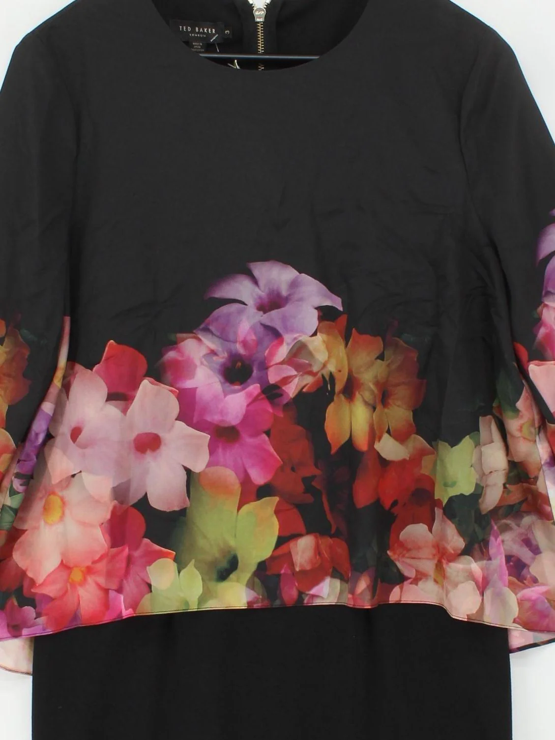 Ted Baker T-Shirt Midi Dress UK12 in Black - Image 3