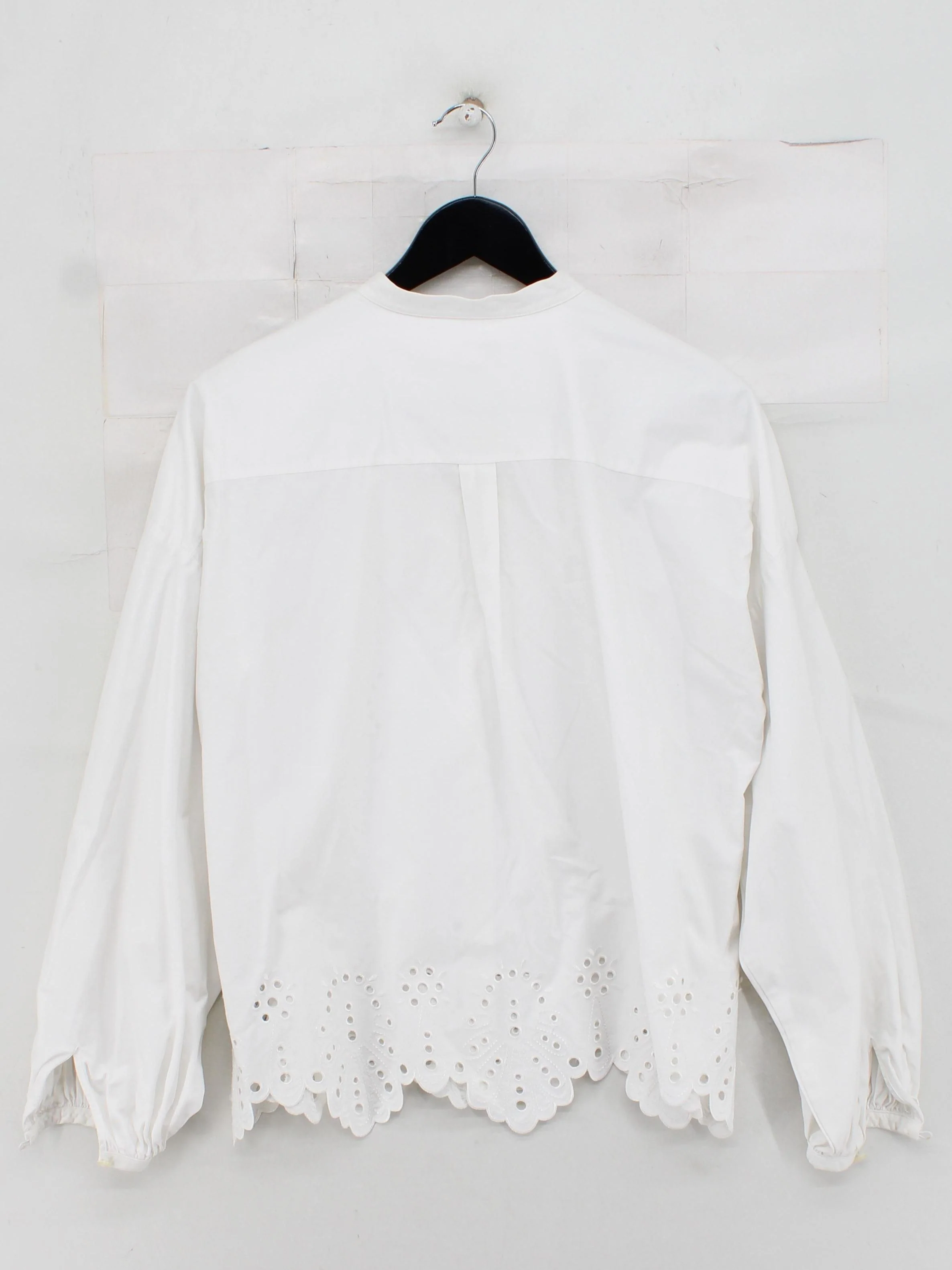Ted Baker Women's Blouse UK 10 White 100% Cotton Long Sleeve Collared Basic - Image 2